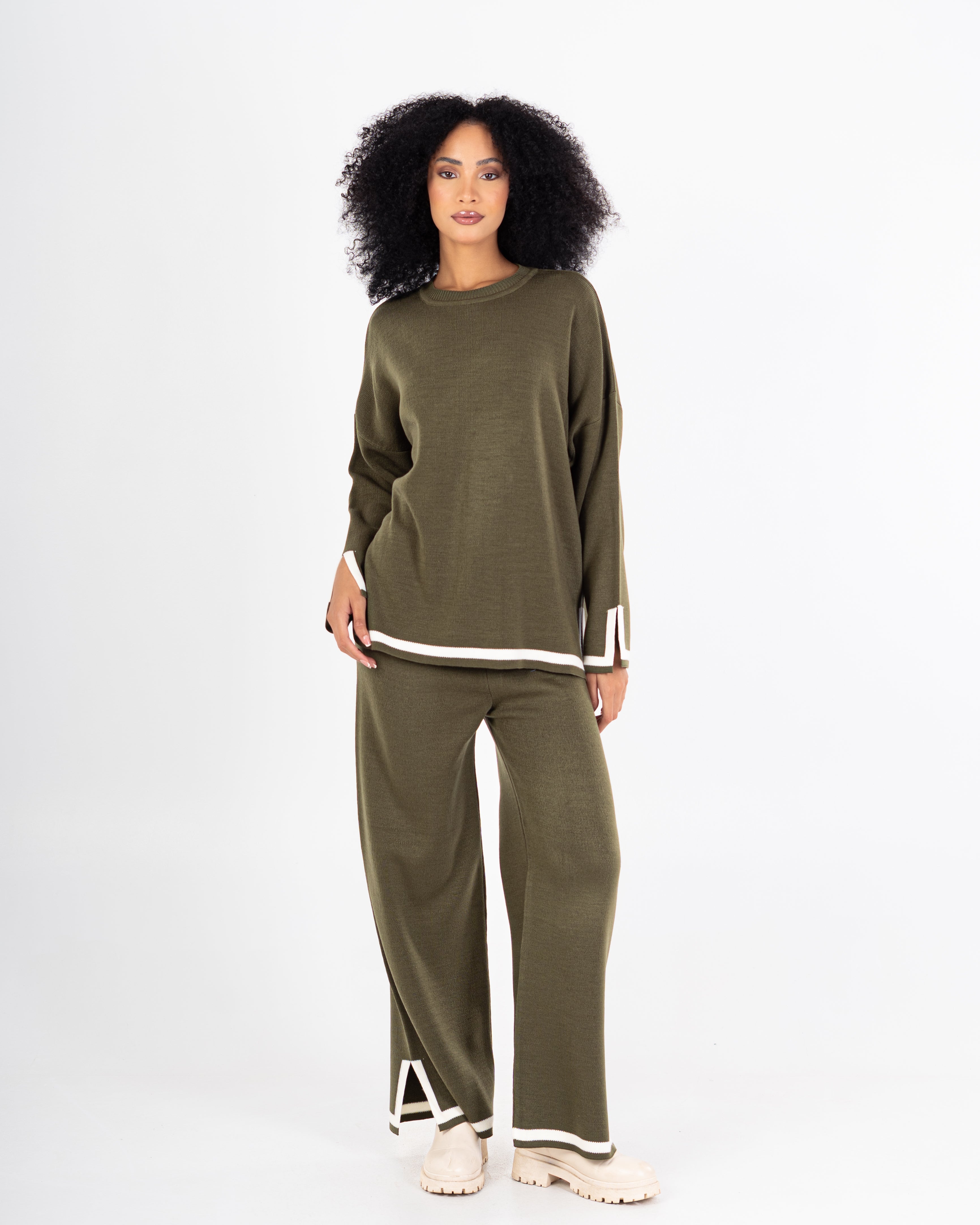 Knitwear Suit – Color (Stripe On Sleeves - Hem)