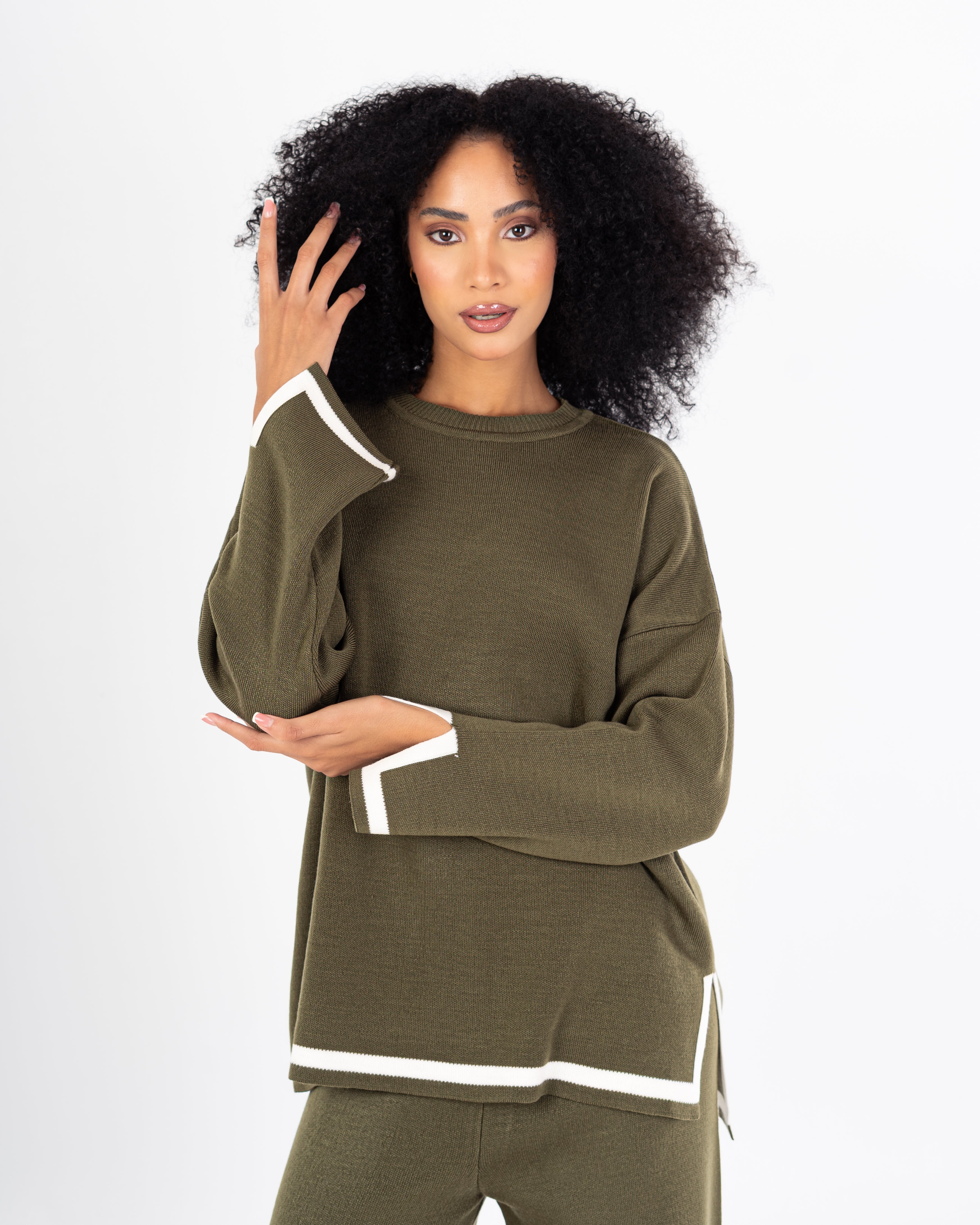 Knitwear Suit – Color (Stripe On Sleeves - Hem)