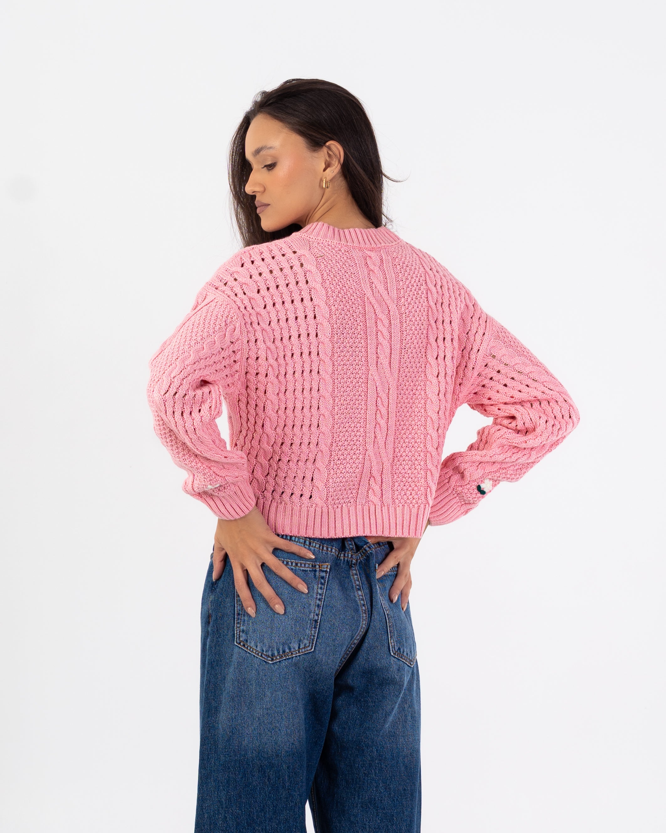 Knitwear Pullover – Short (Small Chest Floral Embroidery)