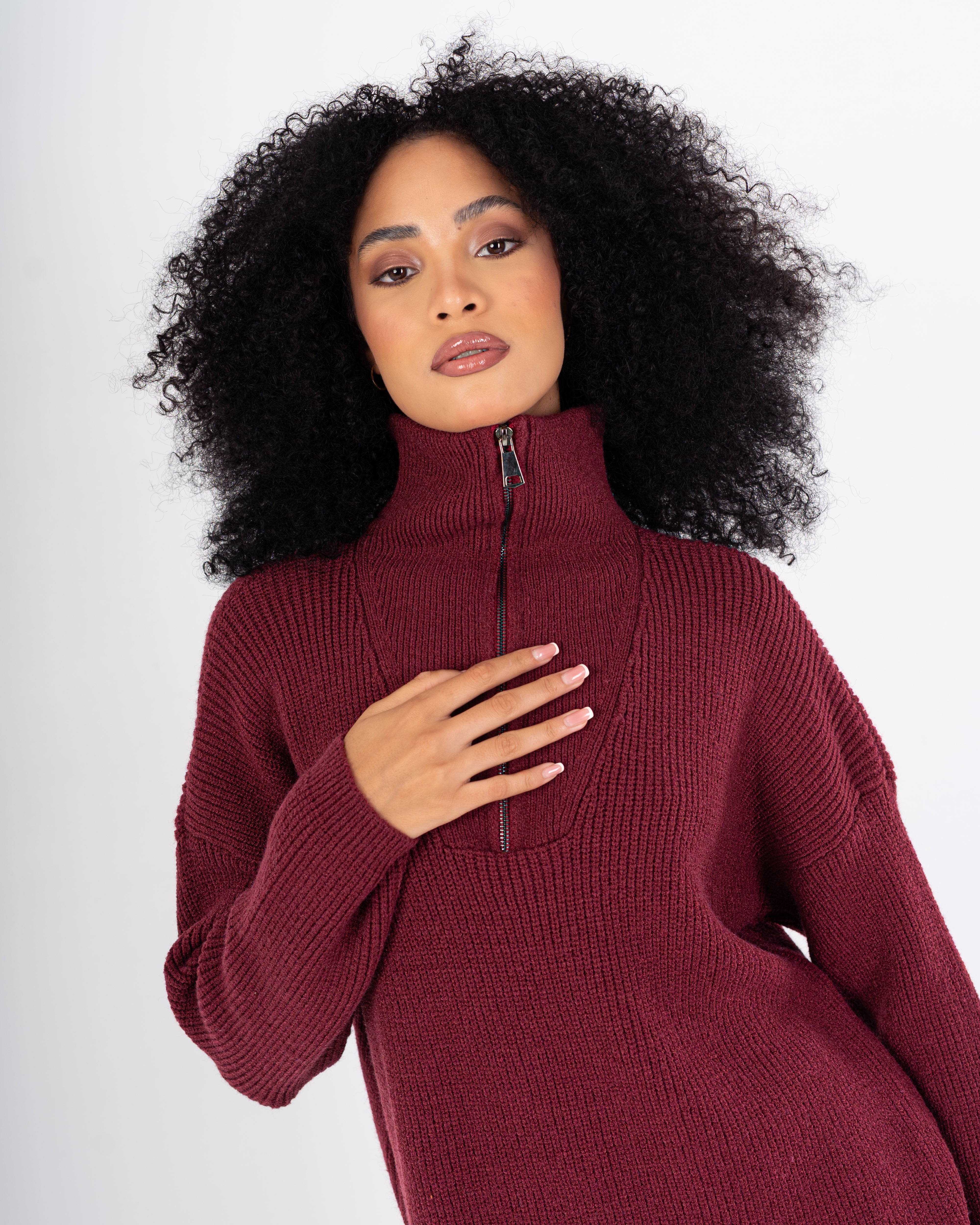 Knitwear Suit – Plain (High Neck With Zipper)