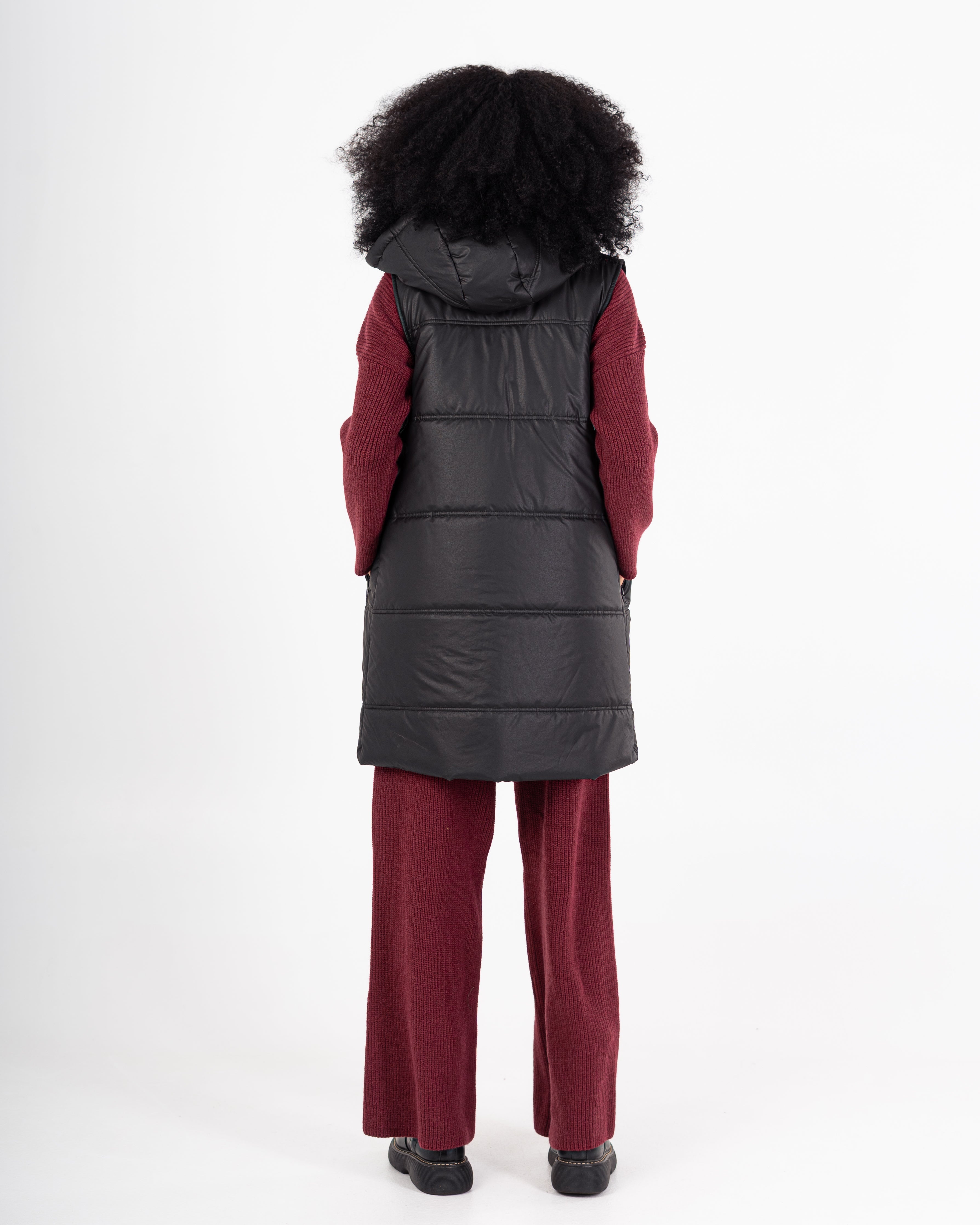 Leather Vest – Long Plain (2 Pockets)