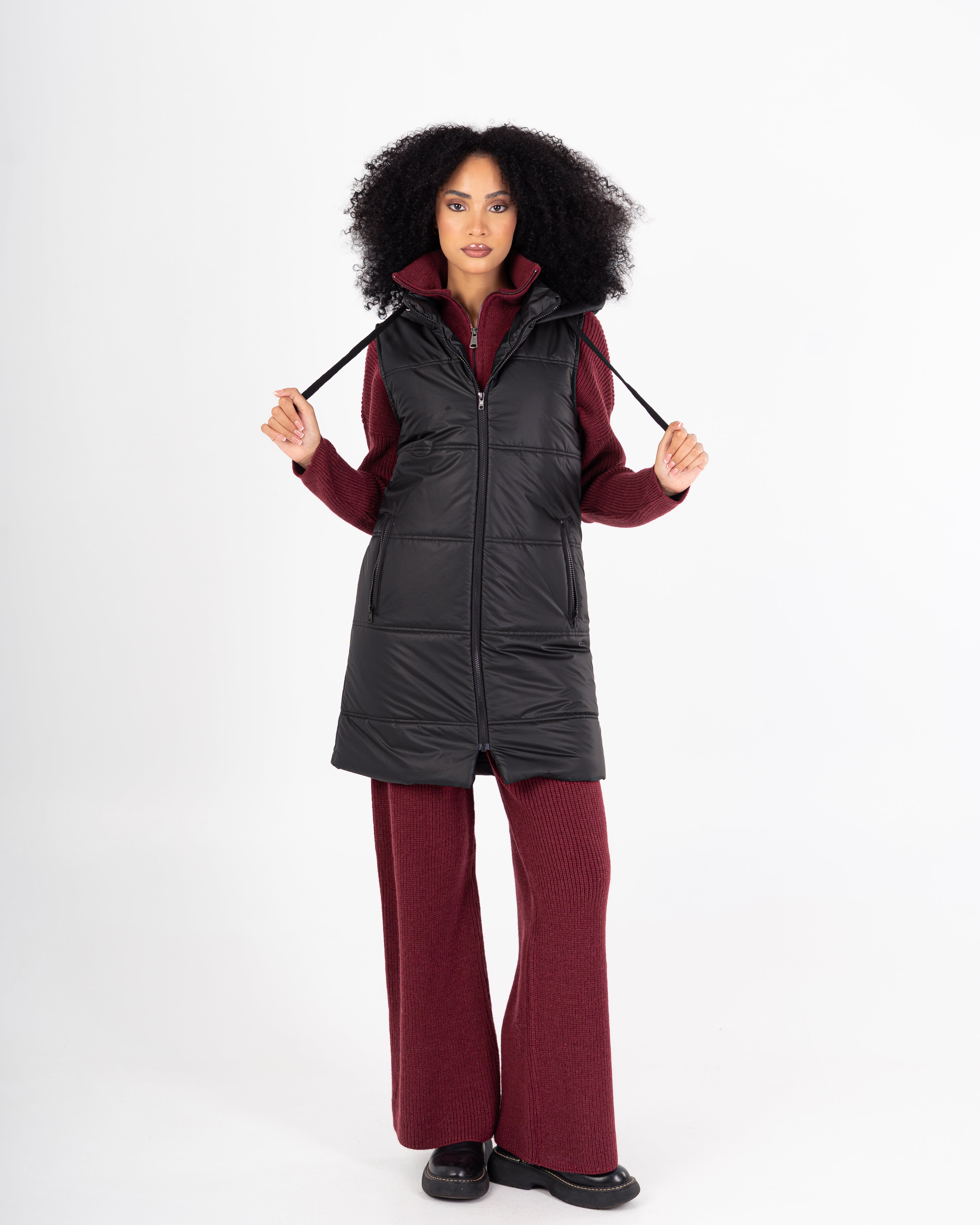 Leather Vest – Long Plain (2 Pockets)