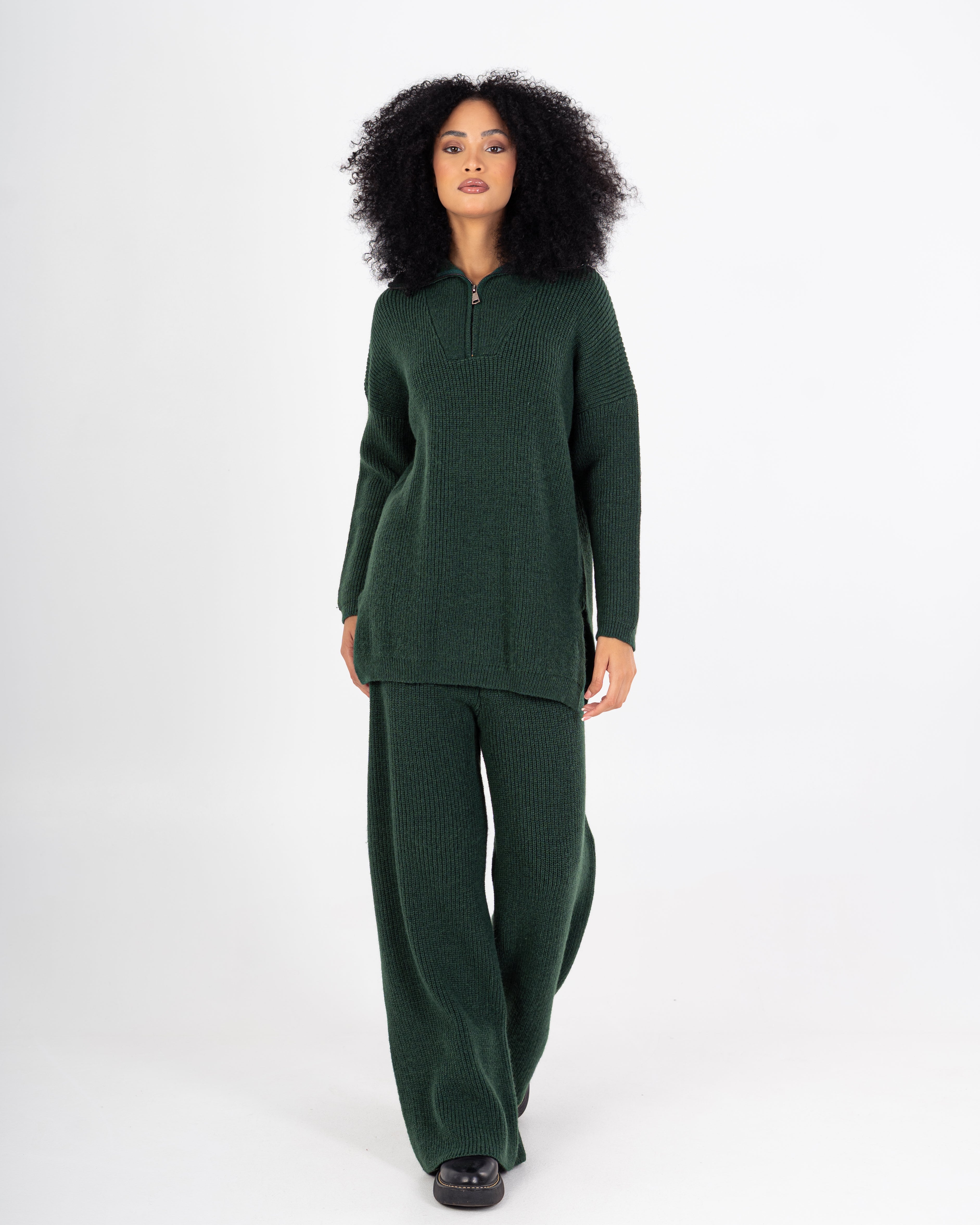Knitwear Suit – Plain (High Neck With Zipper)