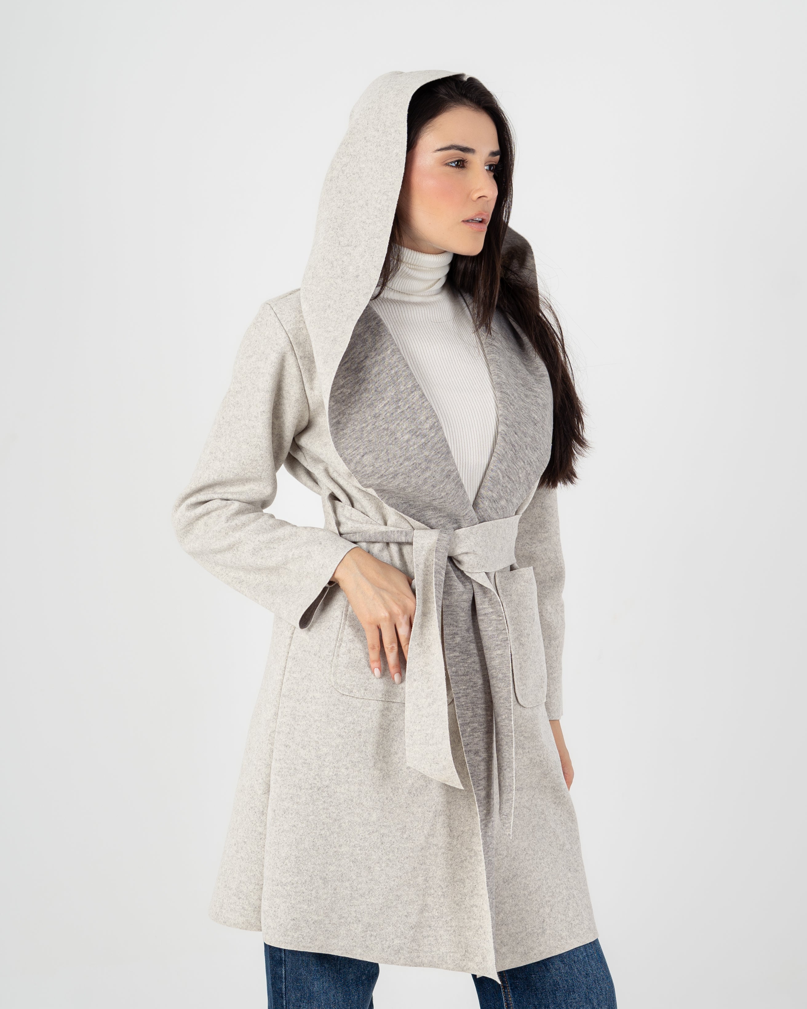 Wool Coat  - Belted (2-Large Pockets)