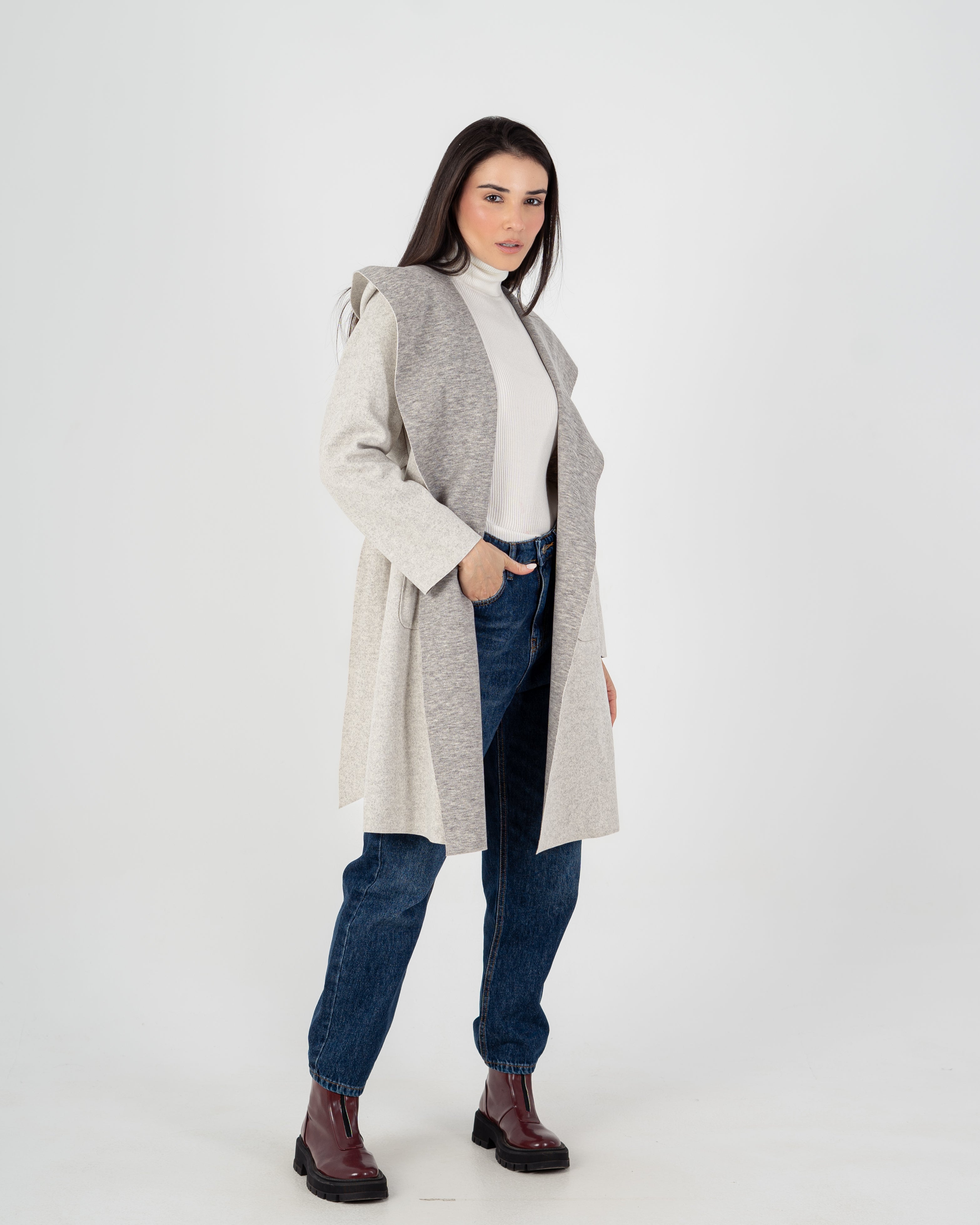 Wool Coat  - Belted (2-Large Pockets)