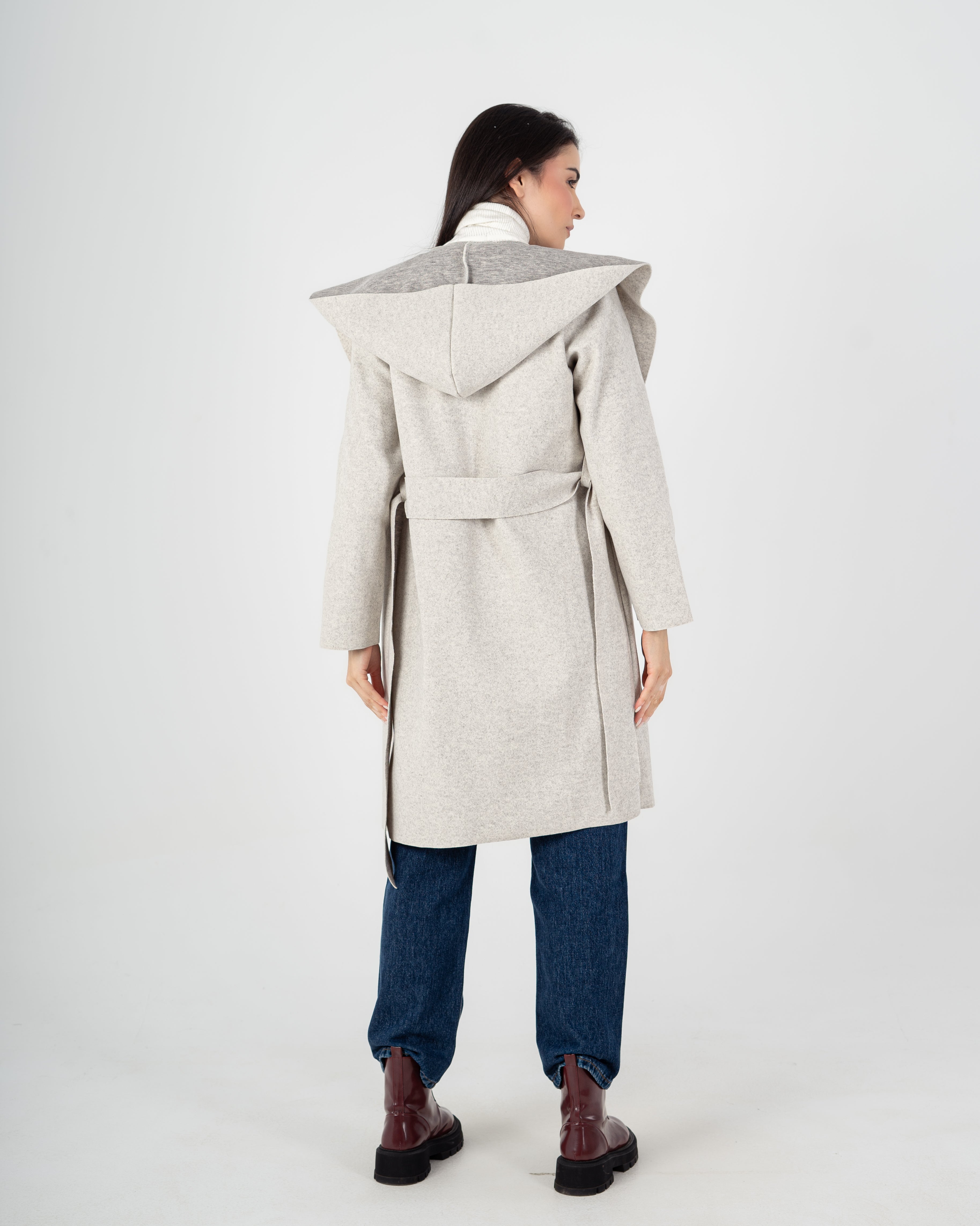 Wool Coat  - Belted (2-Large Pockets)