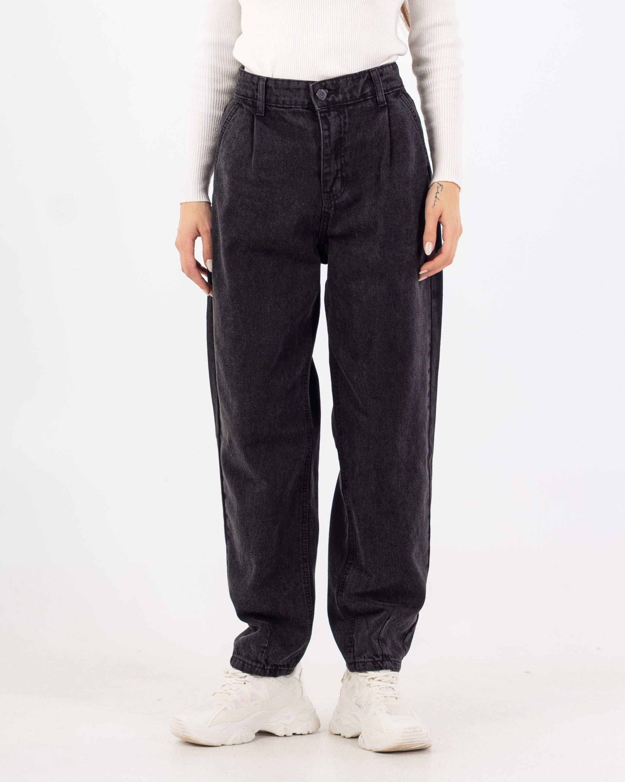 بنطلون جينز Mom-Fit – سادة