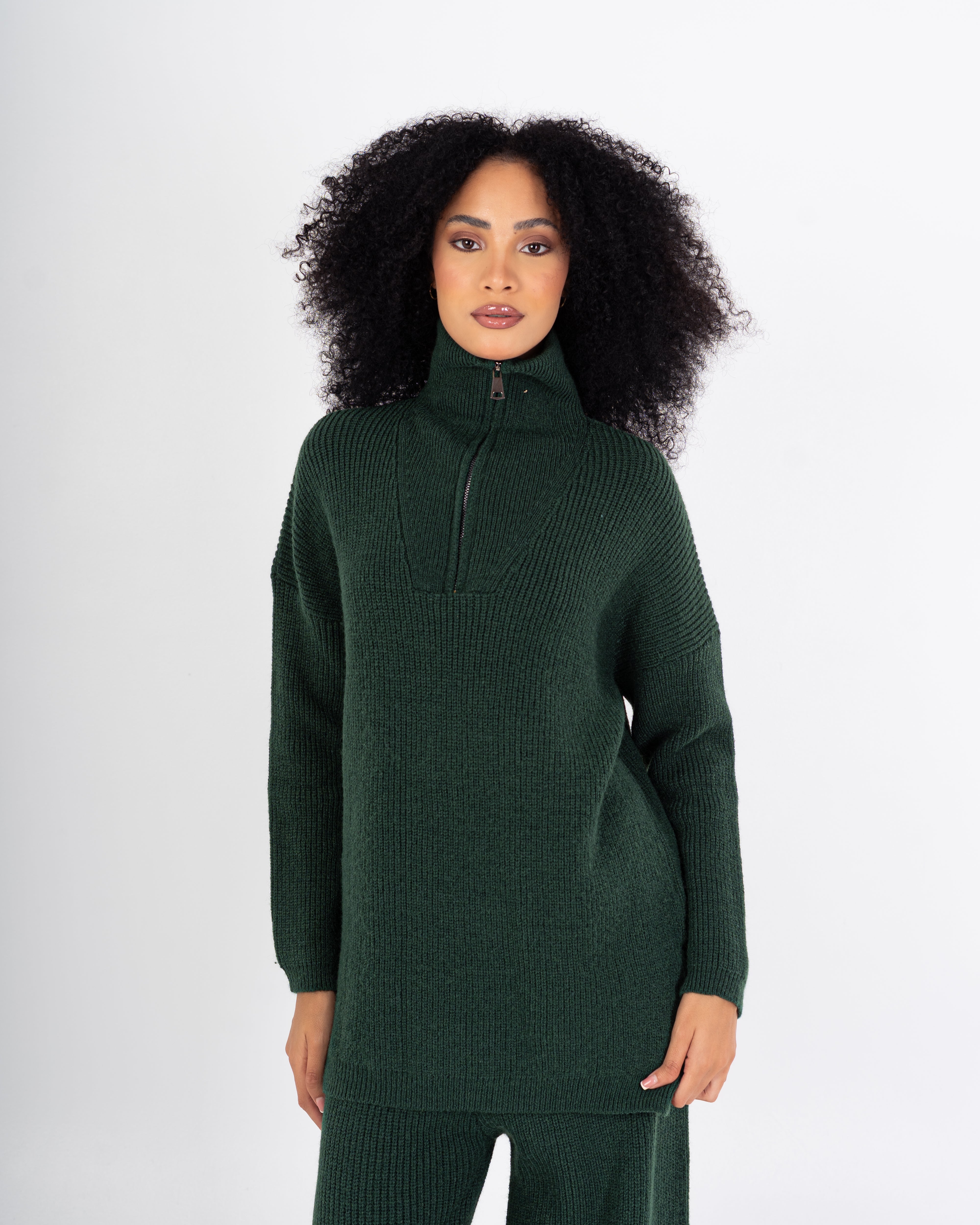 Knitwear Suit – Plain (High Neck With Zipper)