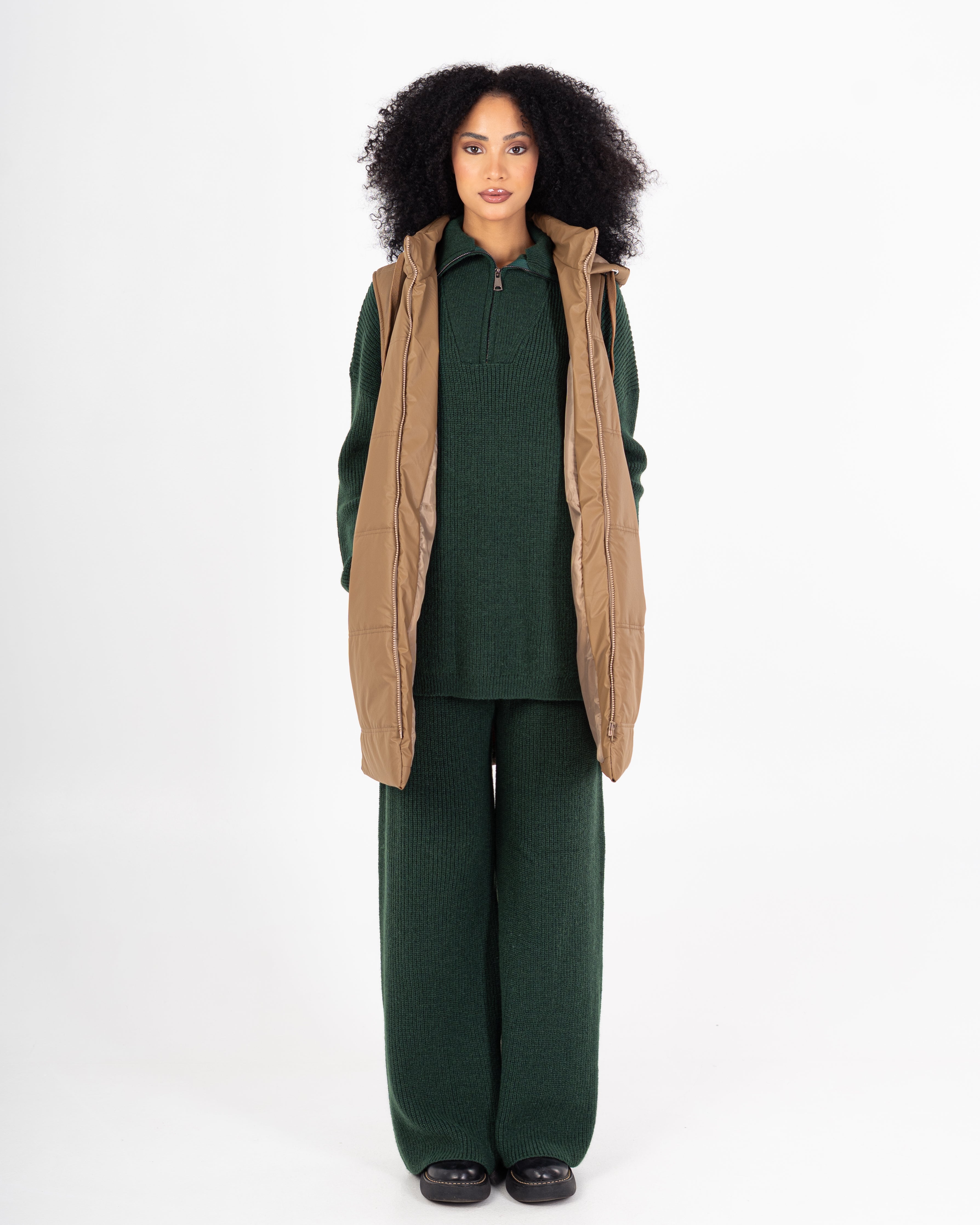 Leather Vest – Long Plain (2 Pockets)