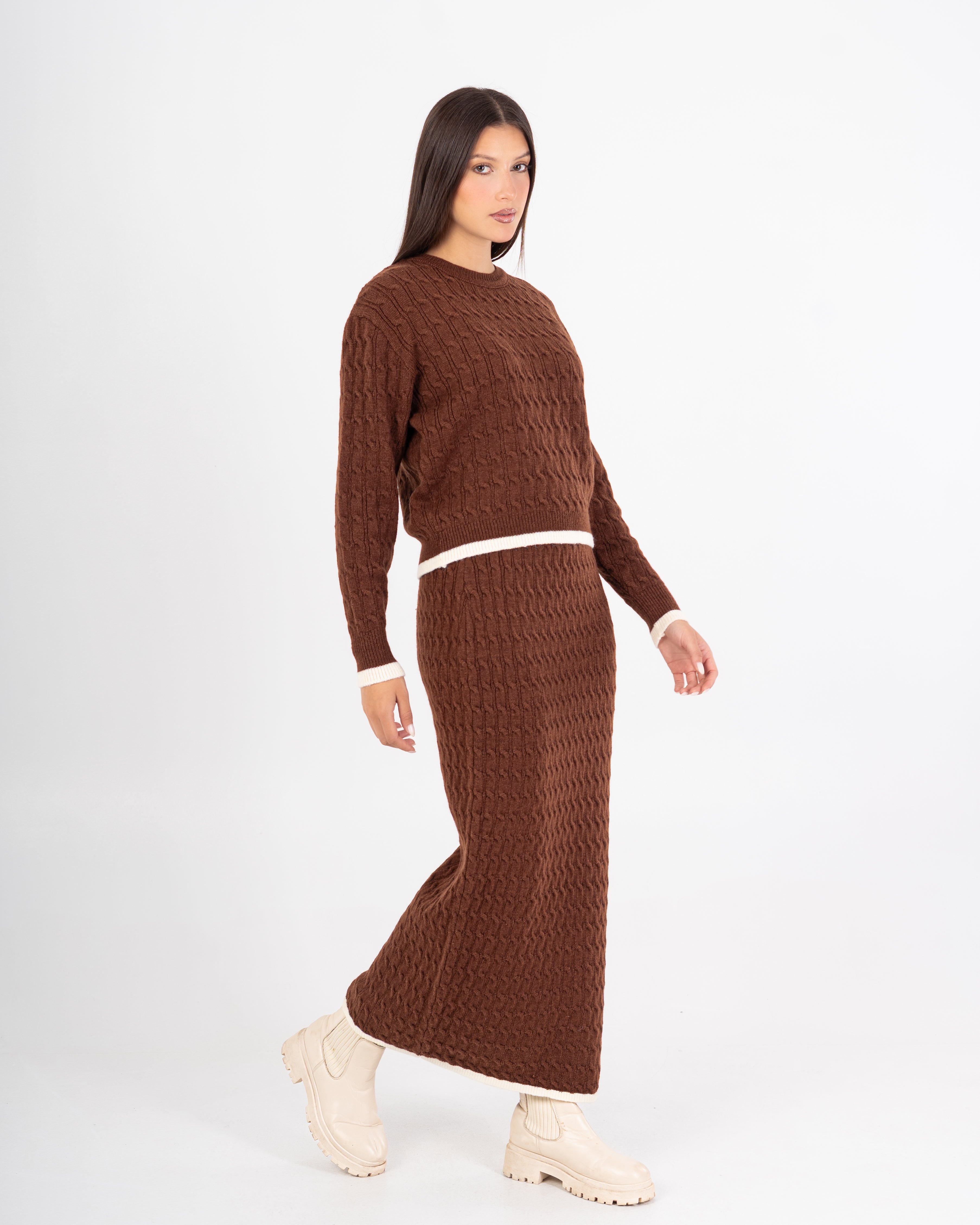 Knitwear Suit – Plain (Two Pieces)