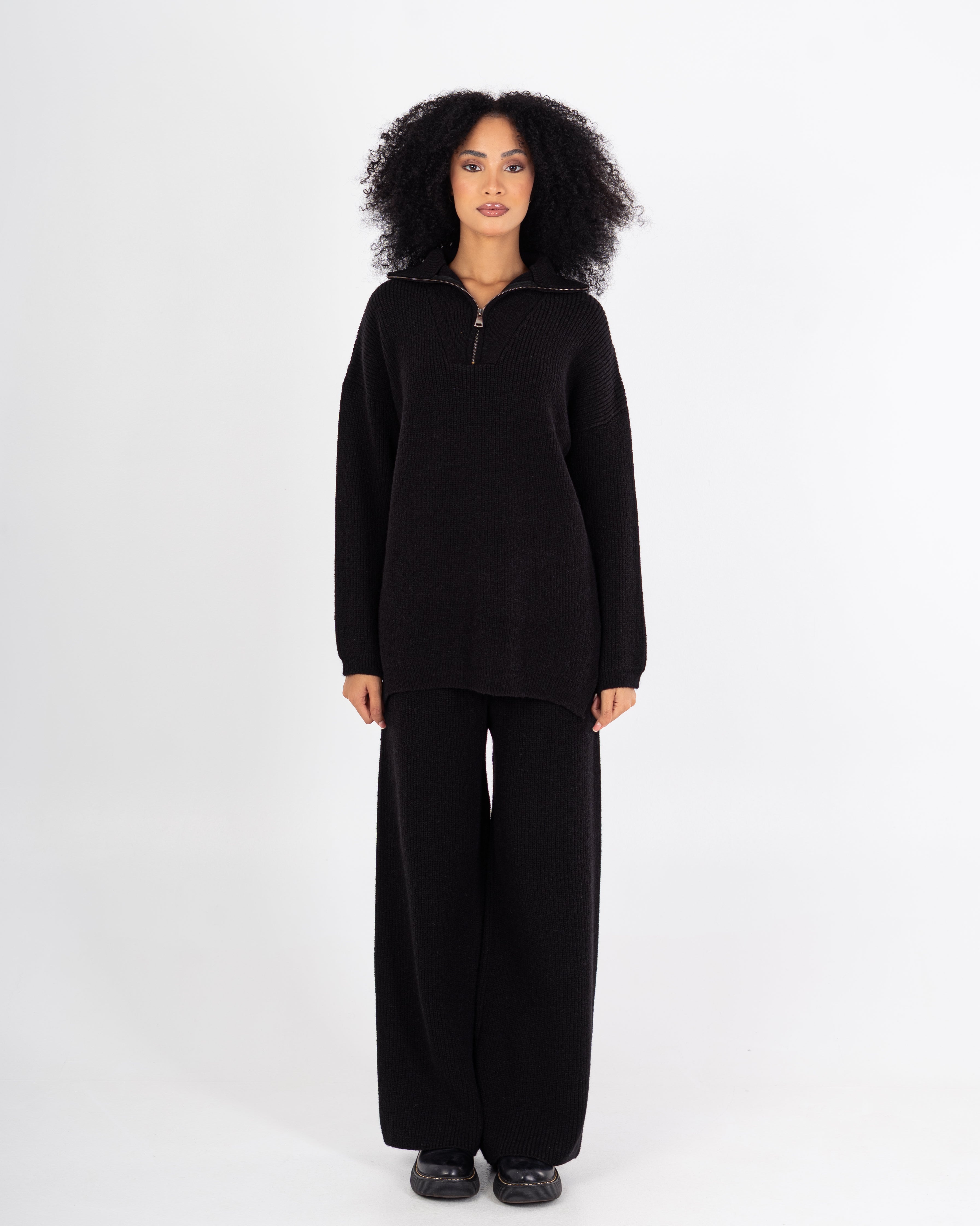 Knitwear Suit – Plain (High Neck With Zipper)