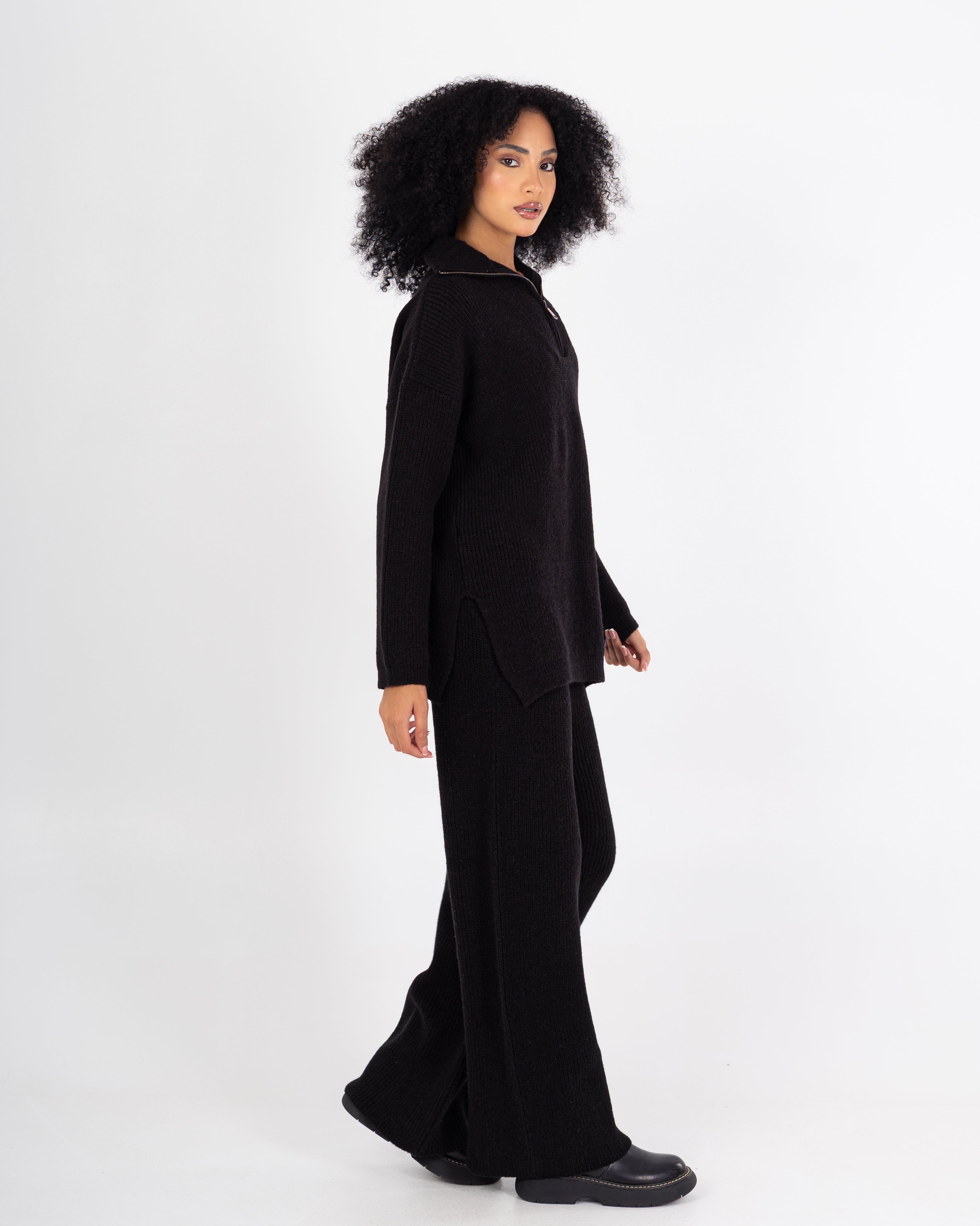 Knitwear Suit – Plain (High Neck With Zipper)