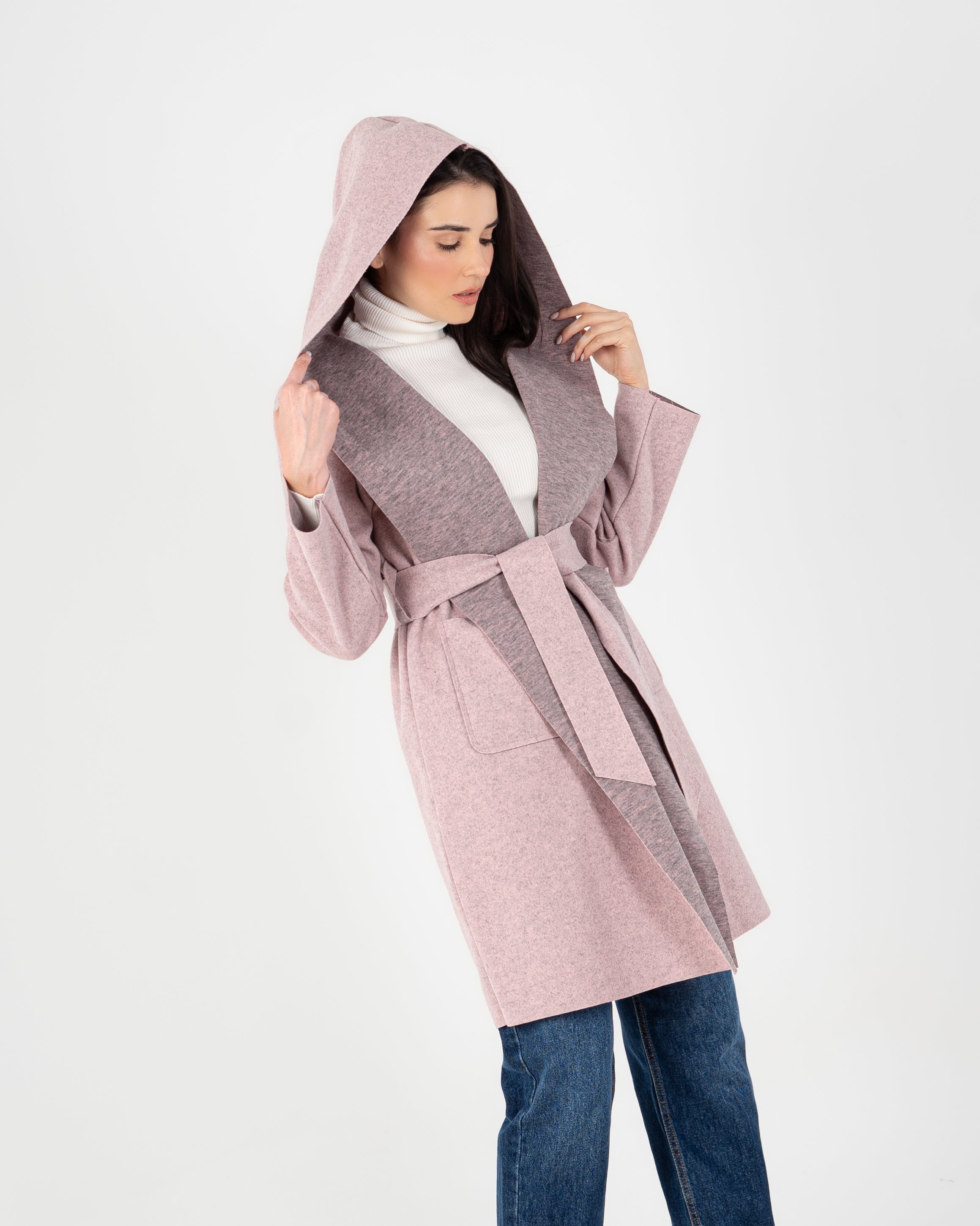 Wool Coat  - Belted (2-Large Pockets)