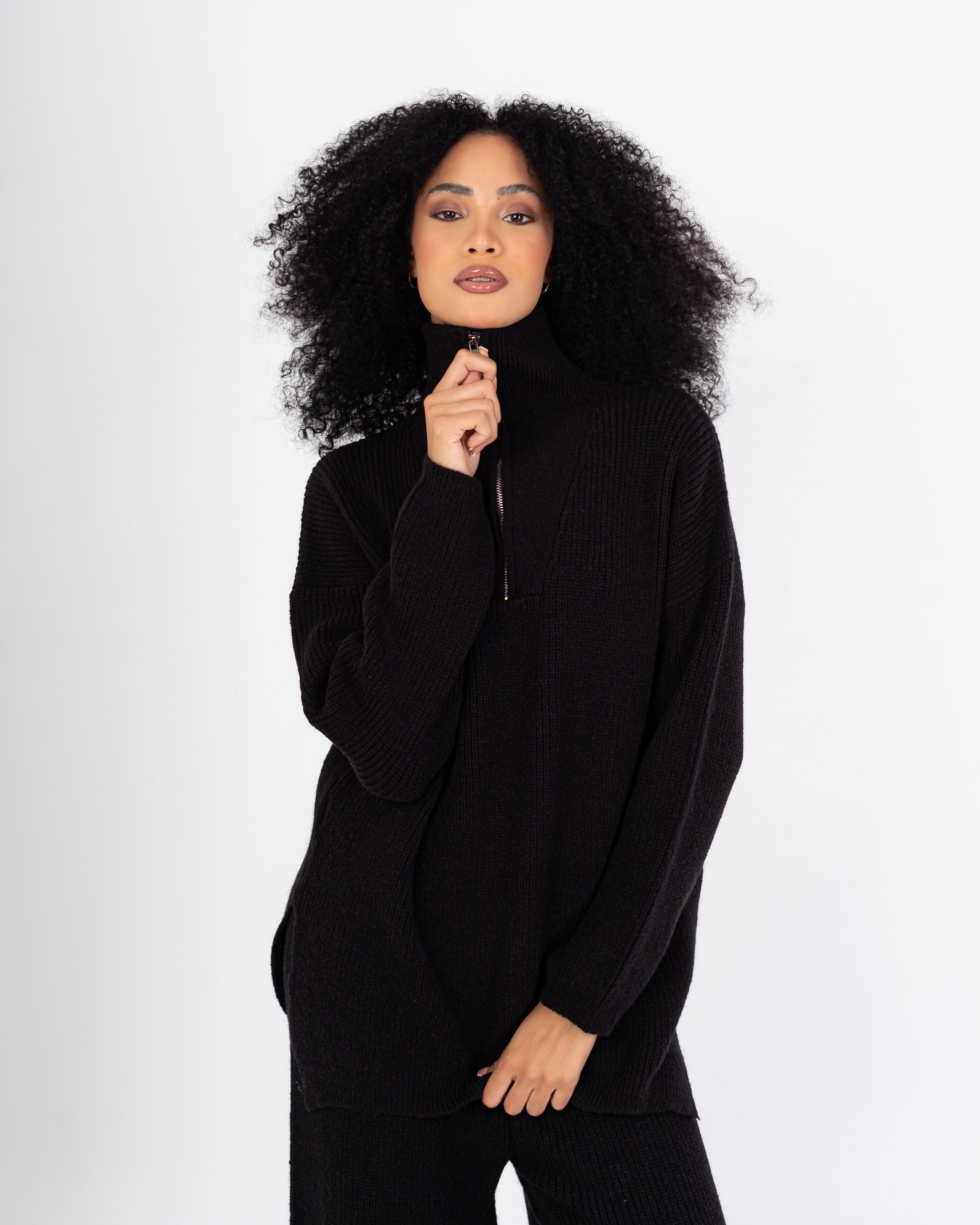 Knitwear Suit – Plain (High Neck With Zipper)