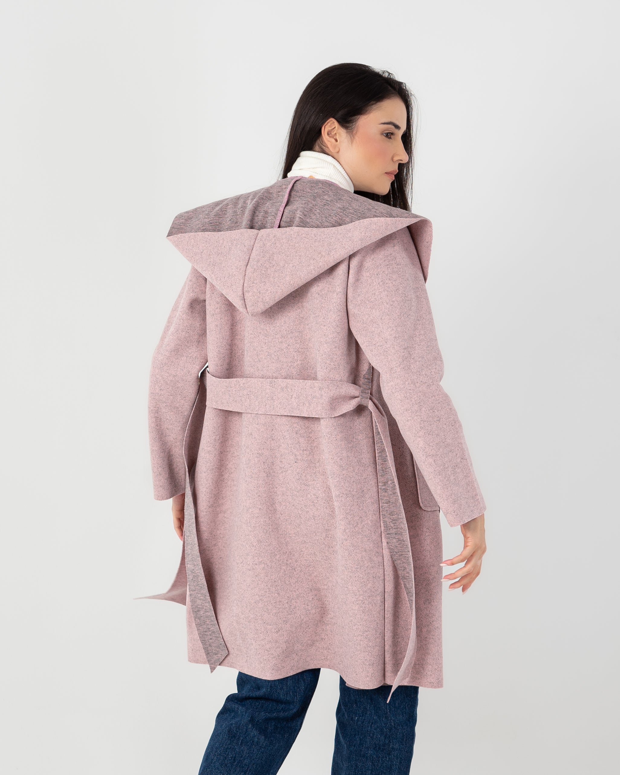 Wool Coat  - Belted (2-Large Pockets)