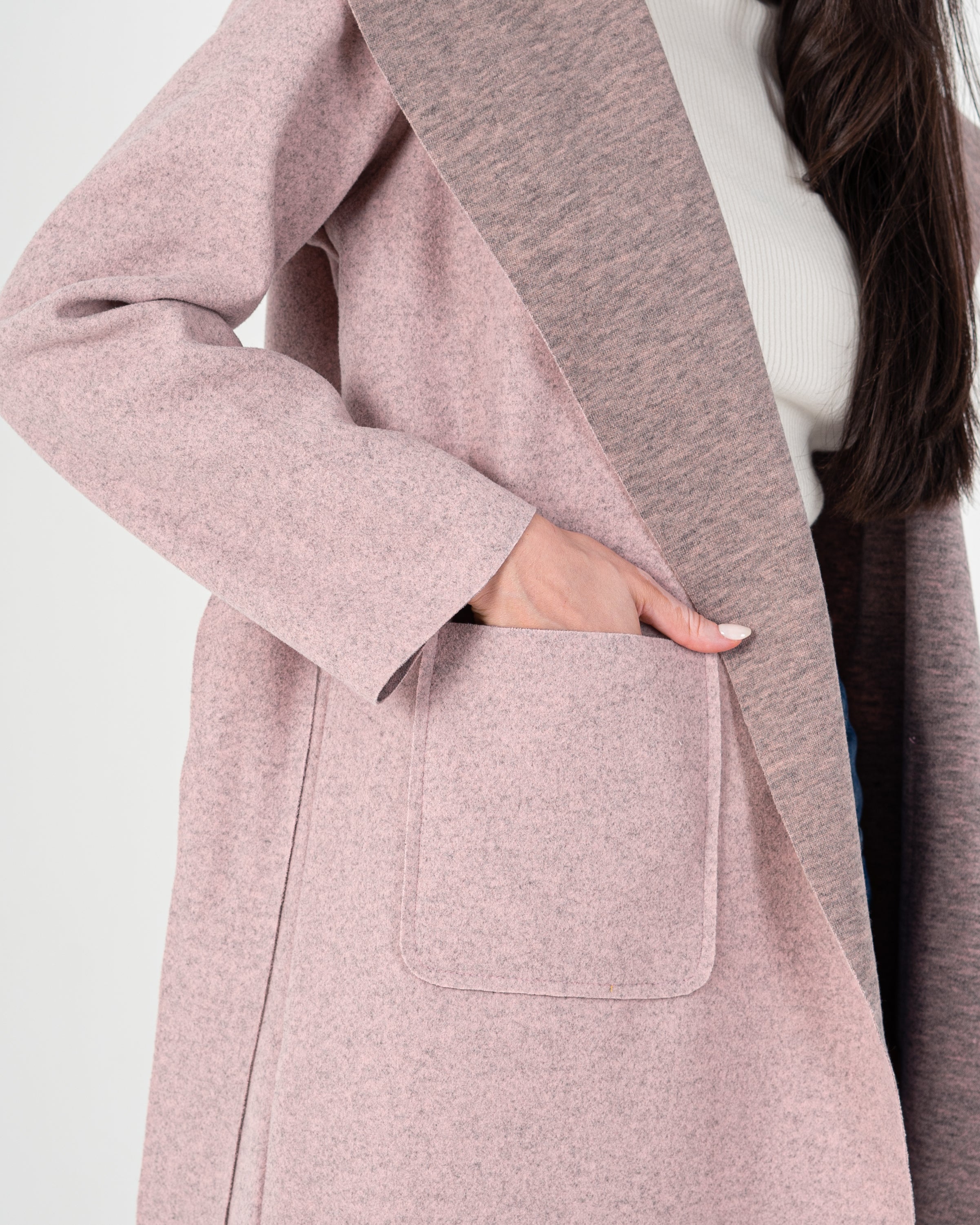 Wool Coat  - Belted (2-Large Pockets)