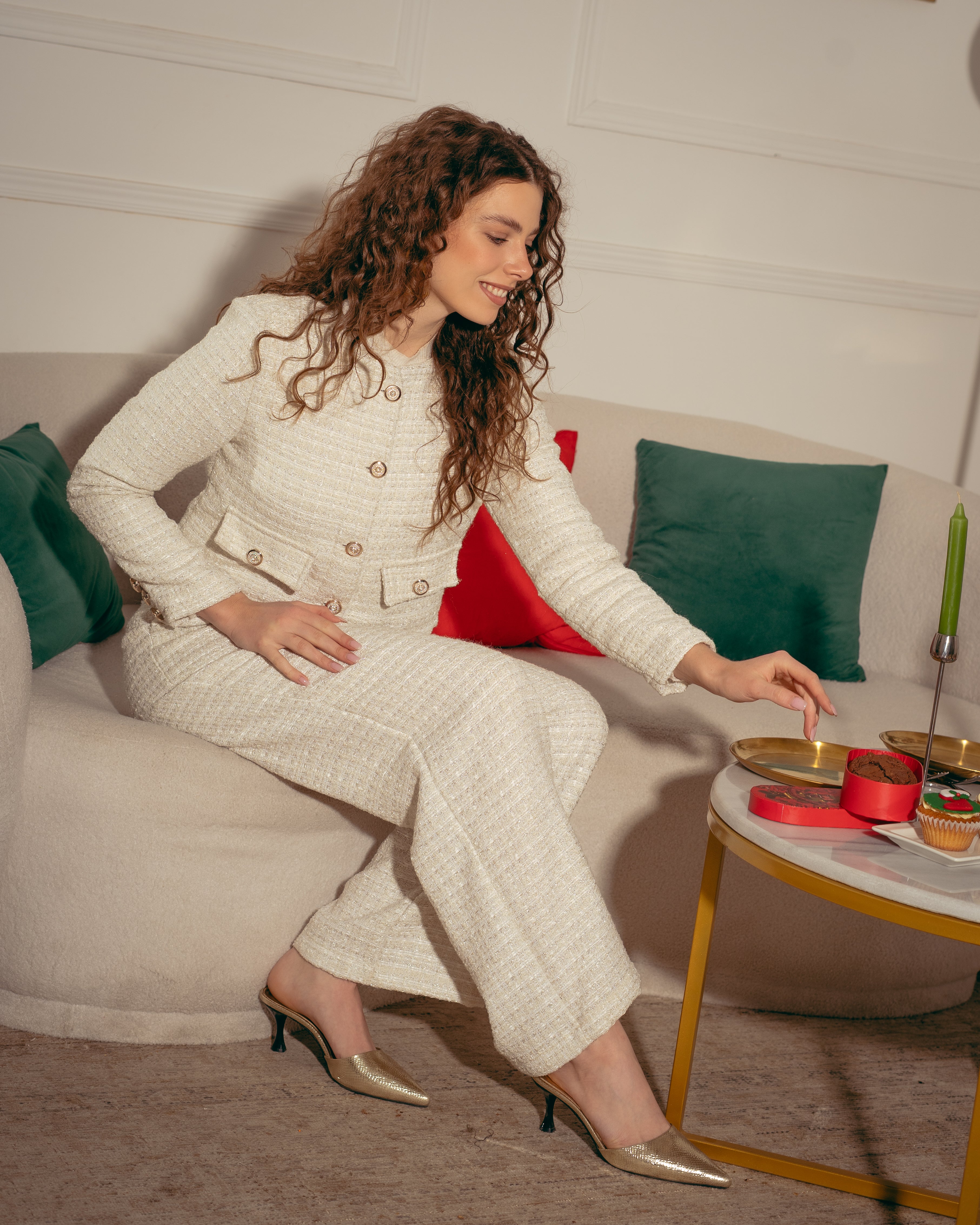 Classic Trouser – Gold Print Embroidery