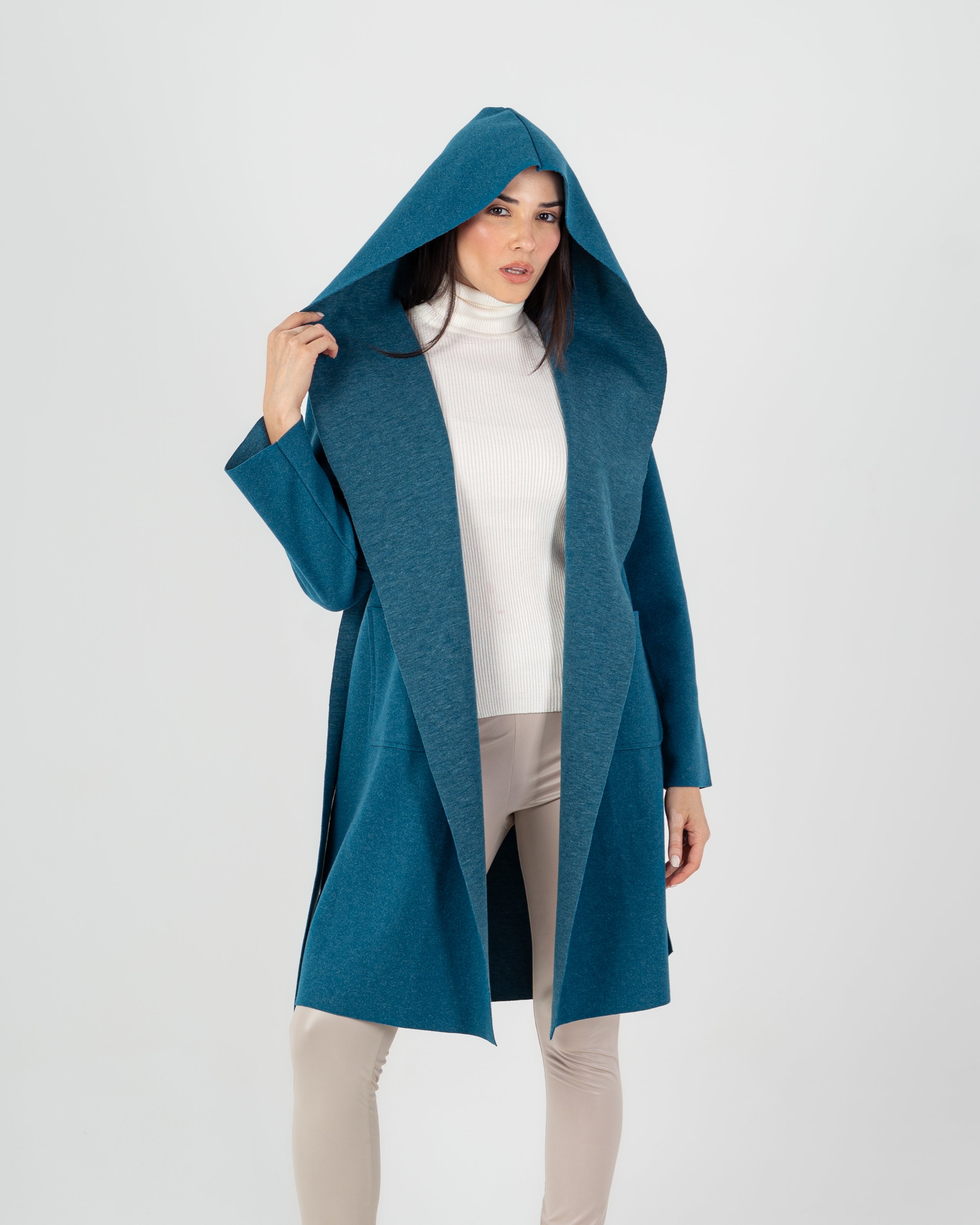 Wool Coat  - Belted (2-Large Pockets)