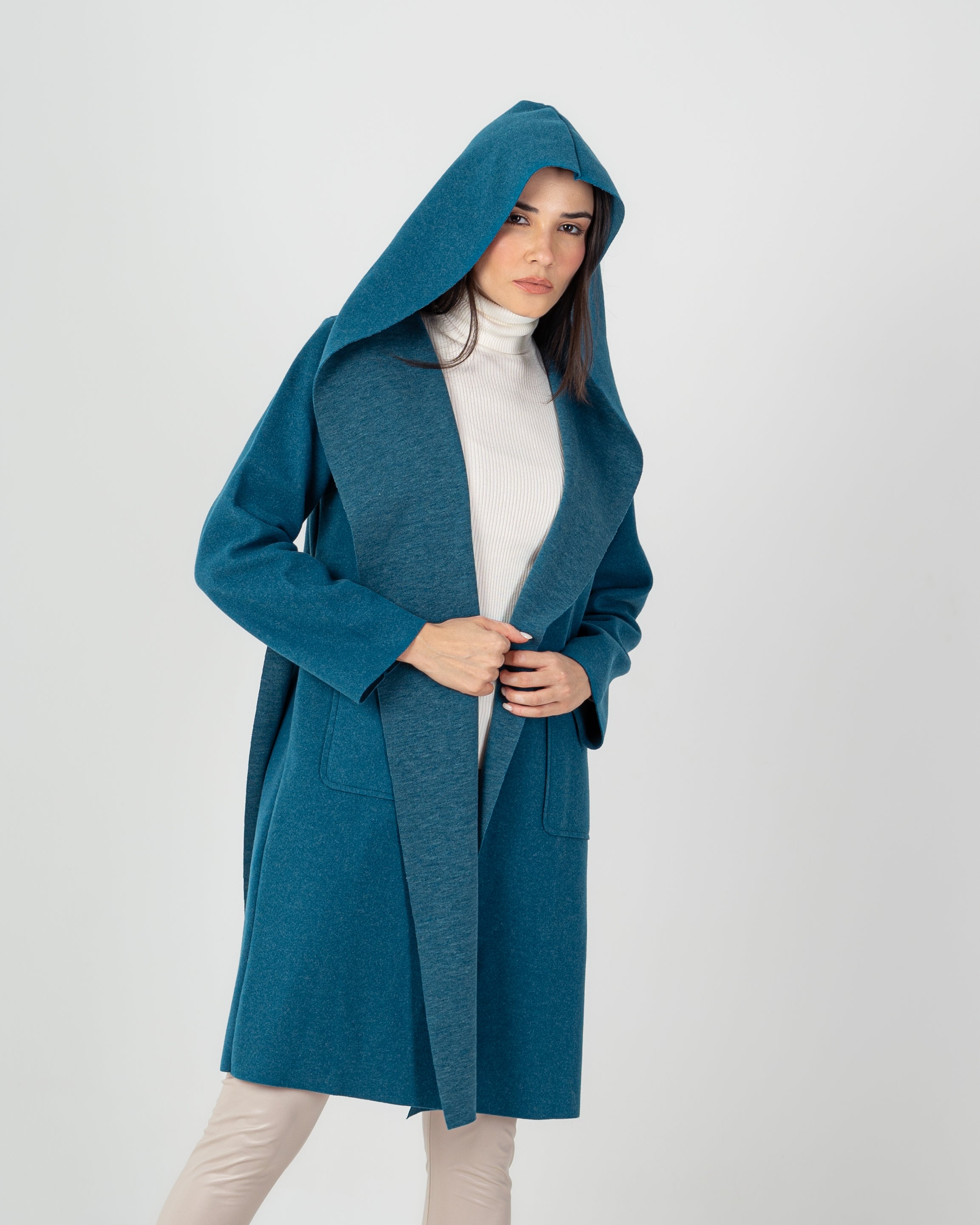 Wool Coat  - Belted (2-Large Pockets)