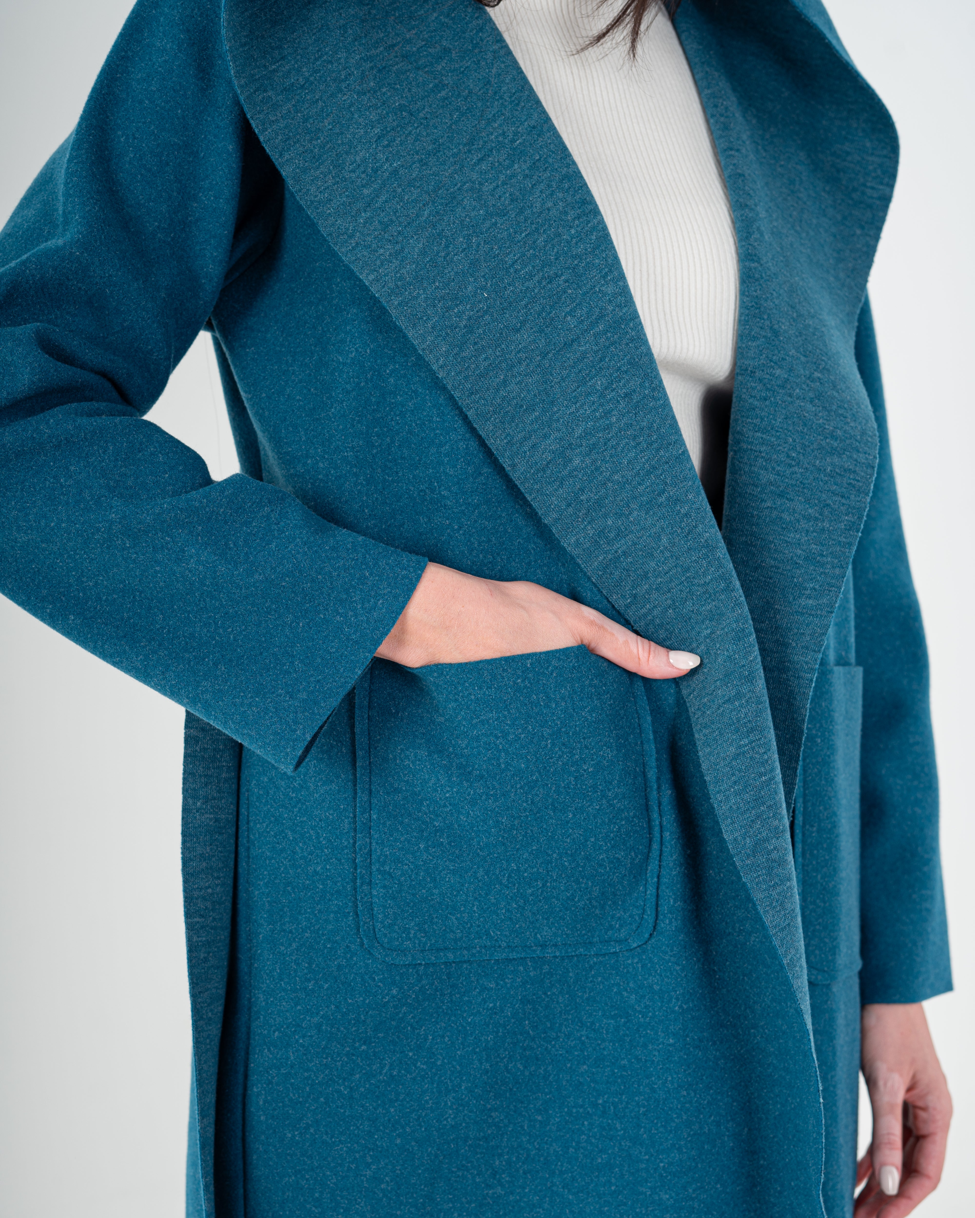 Wool Coat  - Belted (2-Large Pockets)