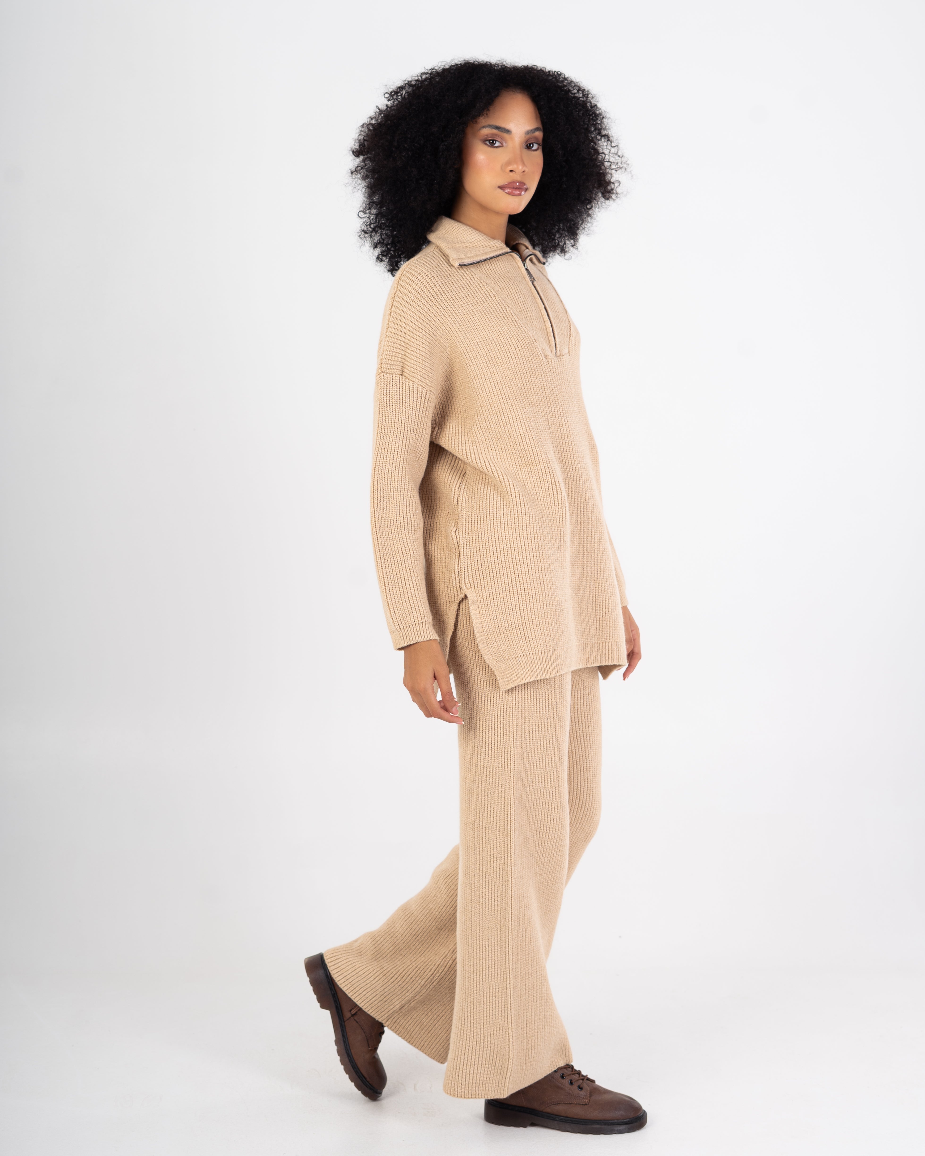 Knitwear Suit – Plain (High Neck With Zipper)