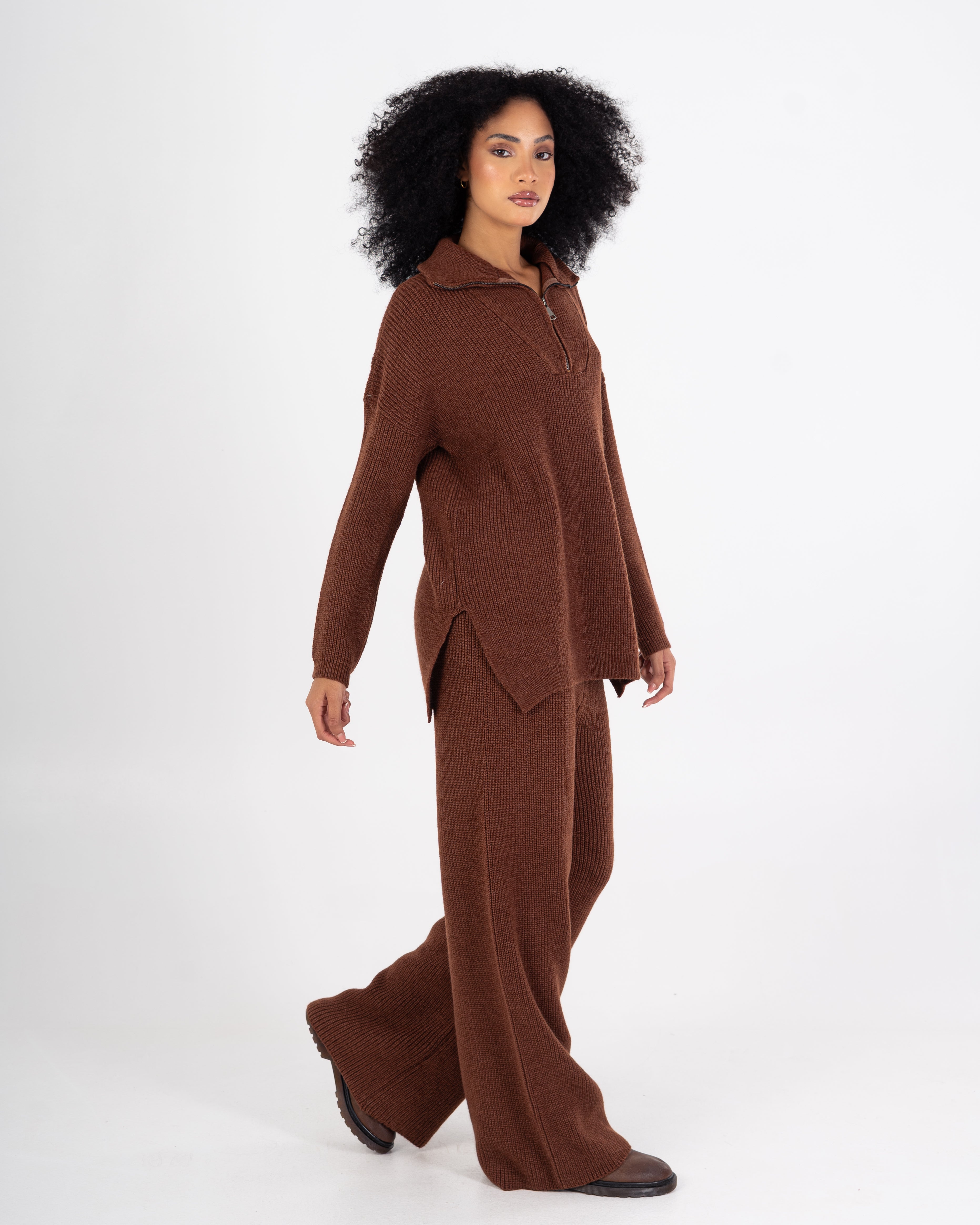 Knitwear Suit – Plain (High Neck With Zipper)