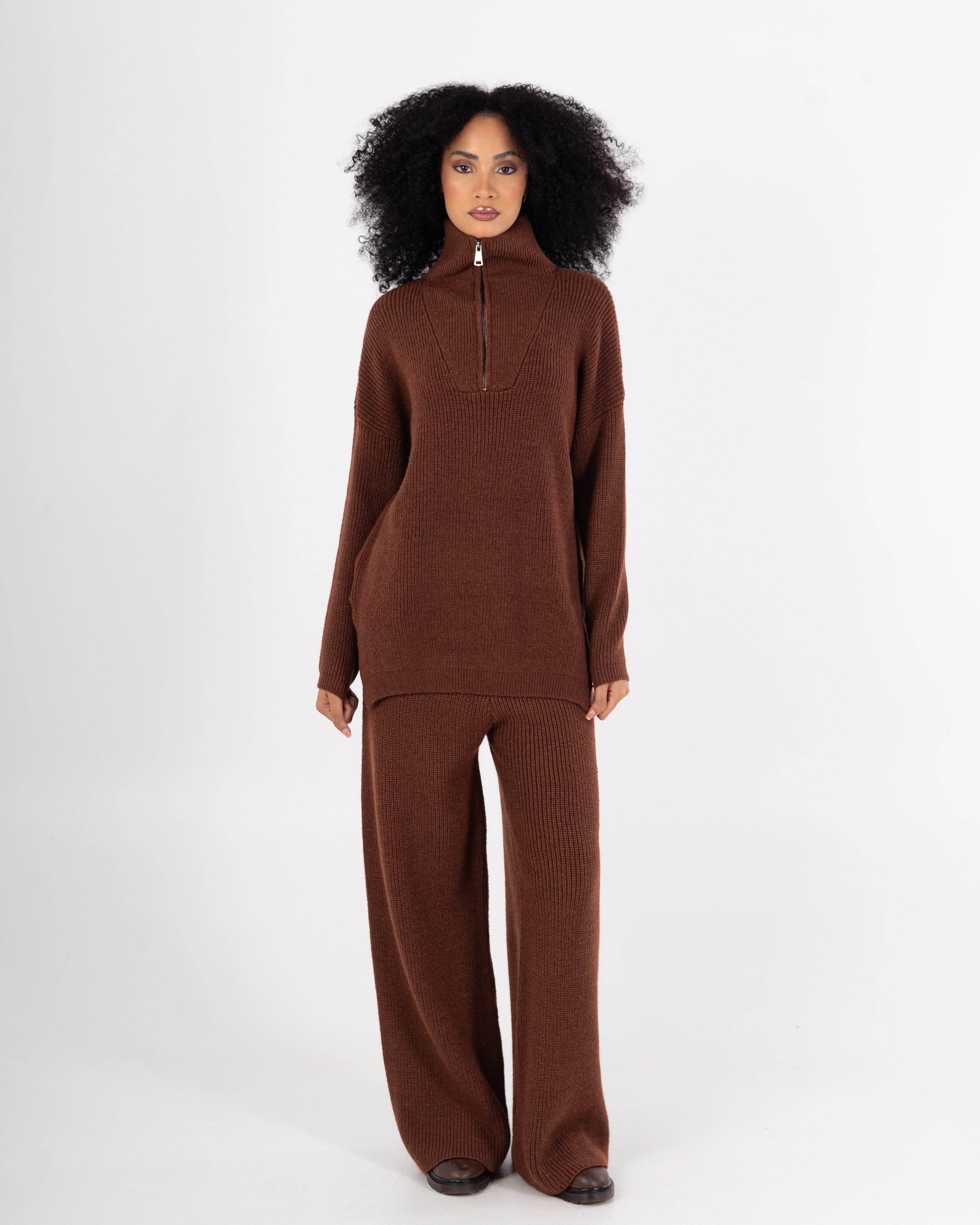 Knitwear Suit – Plain (High Neck With Zipper)