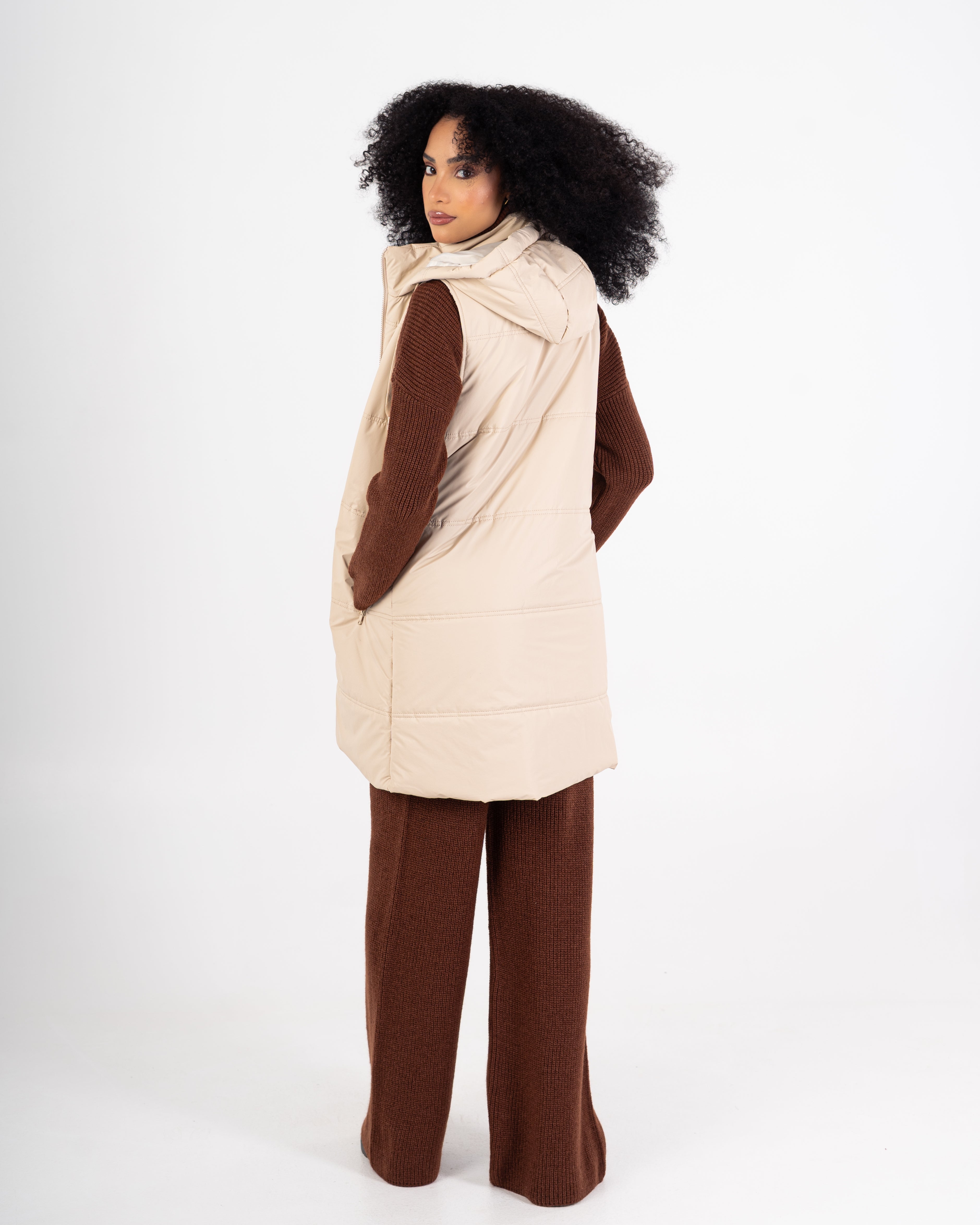 Leather Vest – Long Plain (2 Pockets)