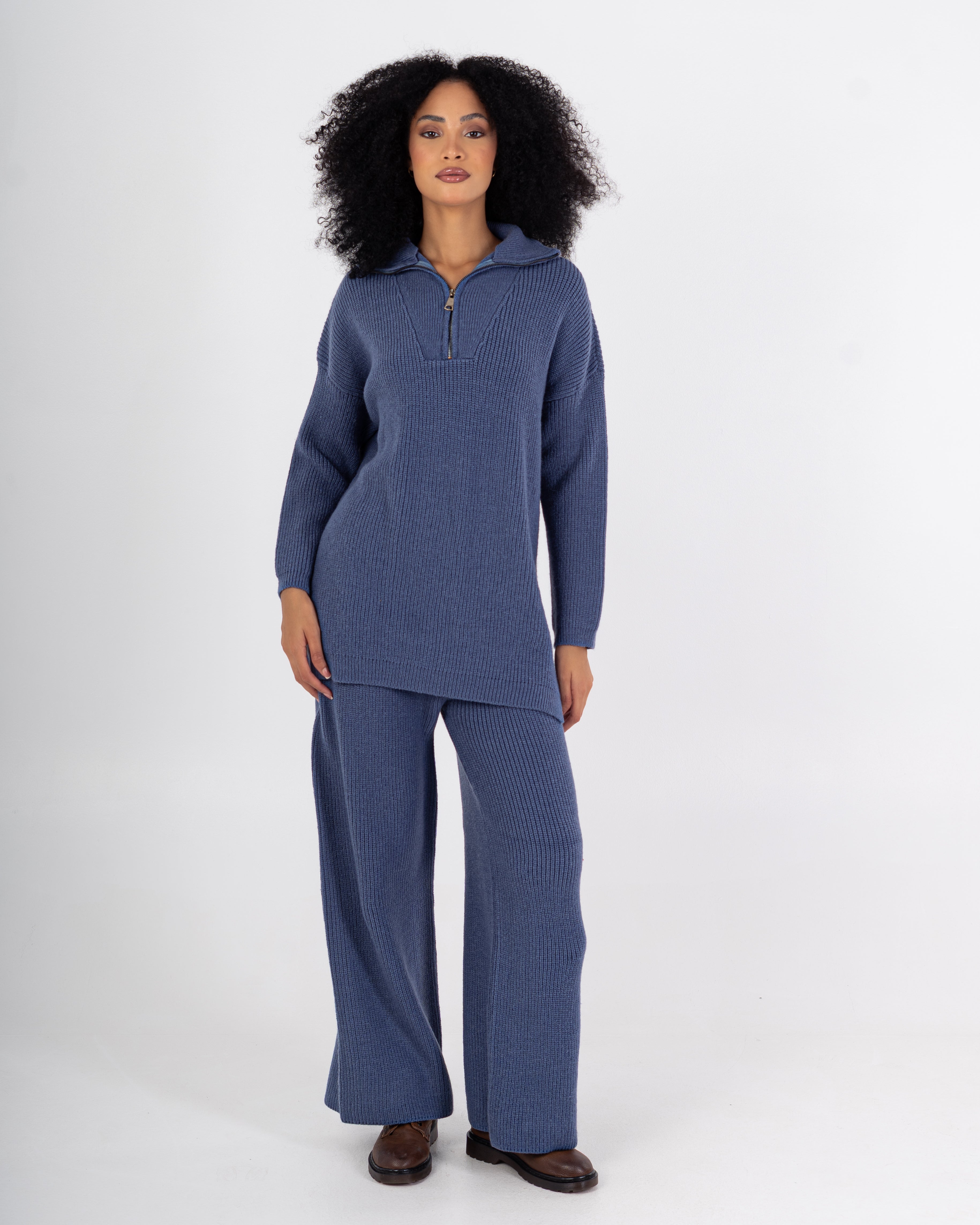 Knitwear Suit – Plain (High Neck With Zipper)