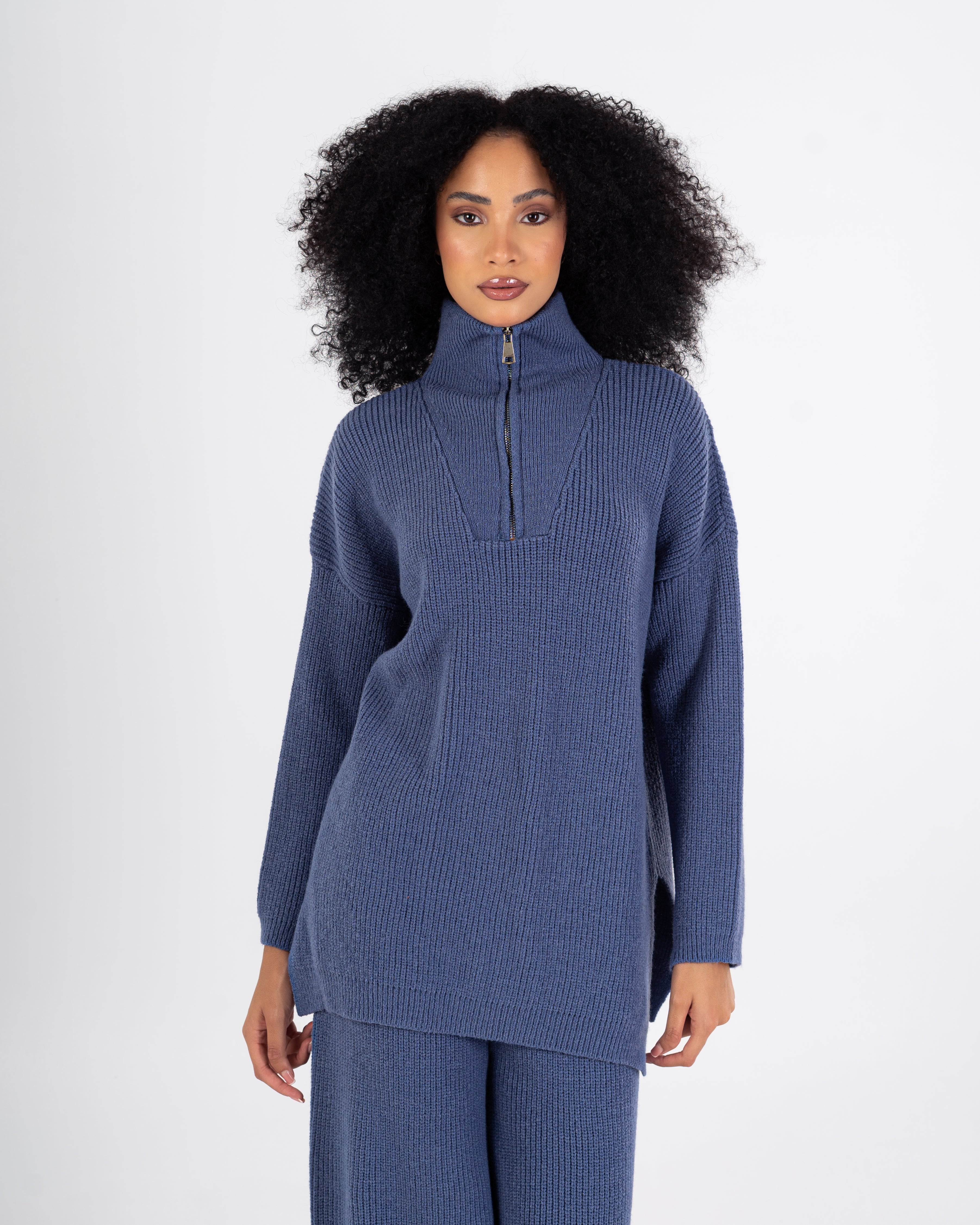 Knitwear Suit – Plain (High Neck With Zipper)