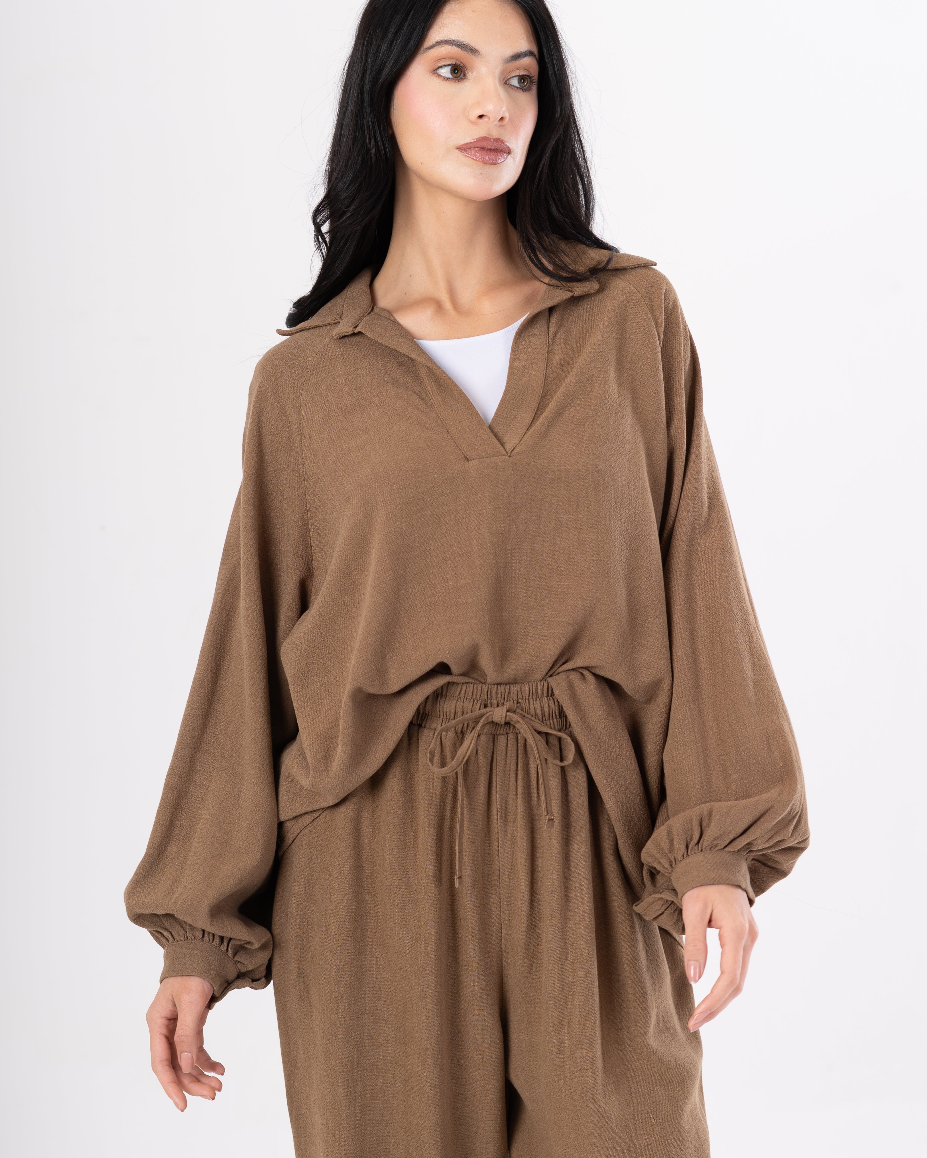 Plain Shirt – (V-Neck) With Wide Sleeves