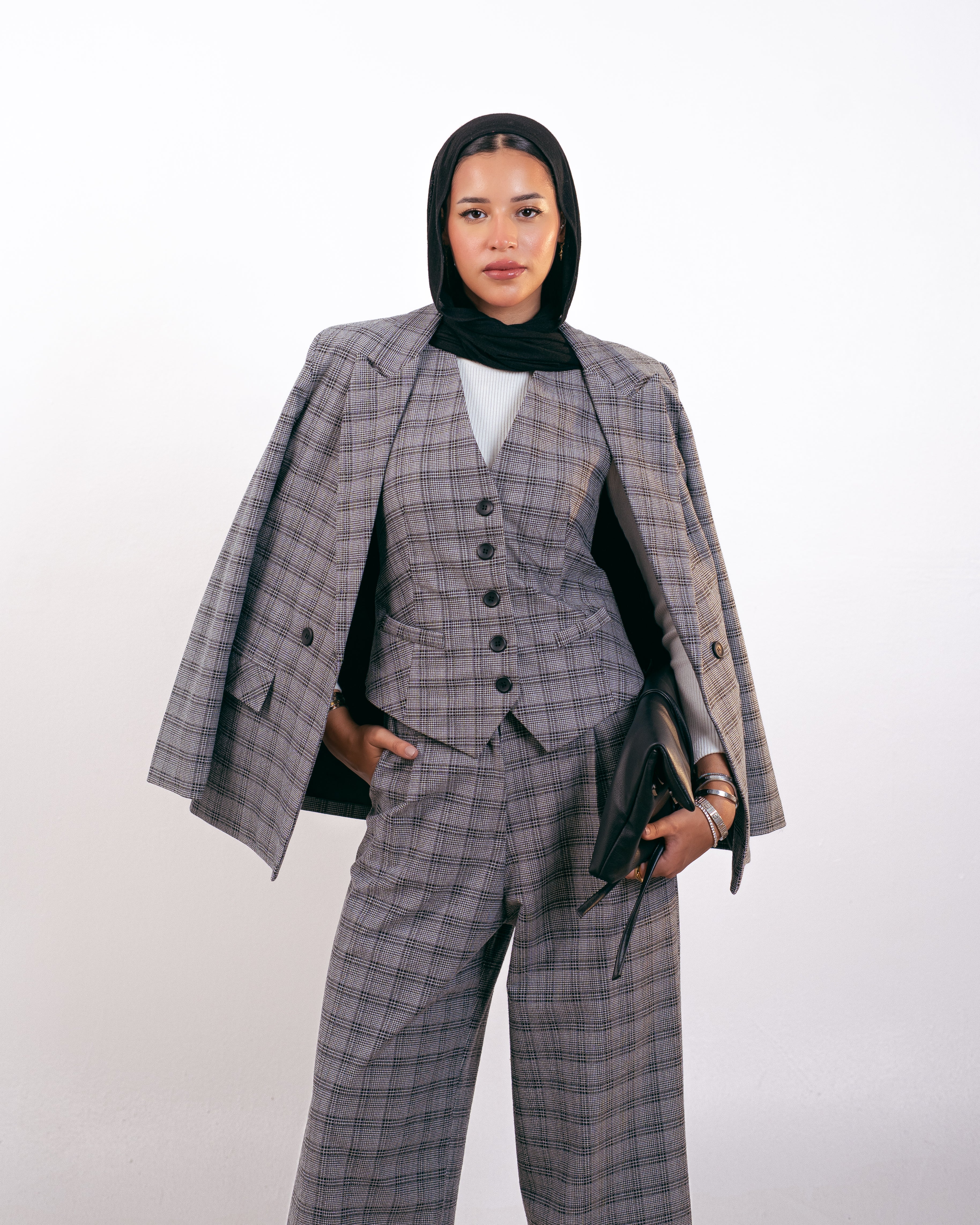 Checked Vest – Checked And Striped Pattern