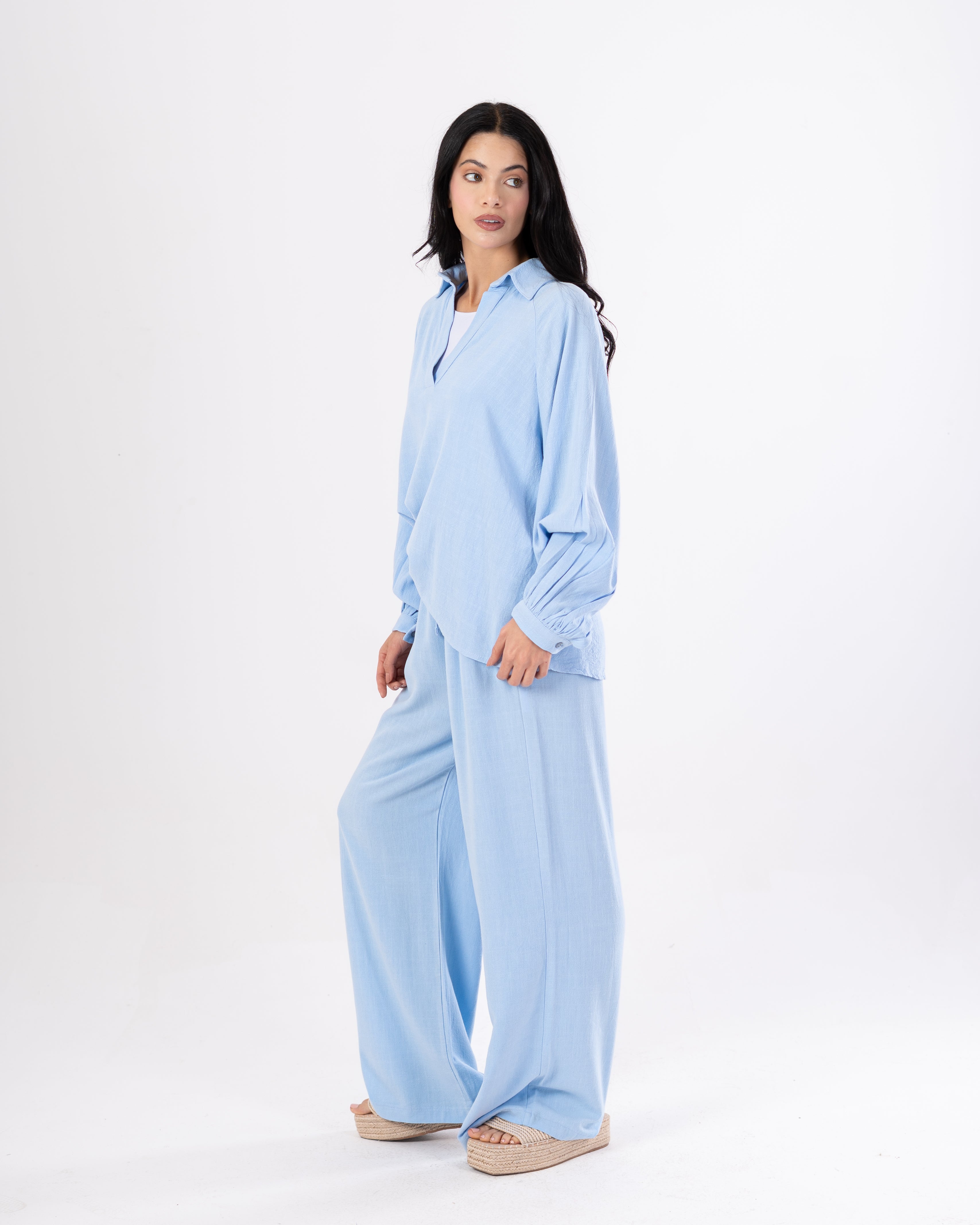 Plain Shirt – (V-Neck) With Wide Sleeves