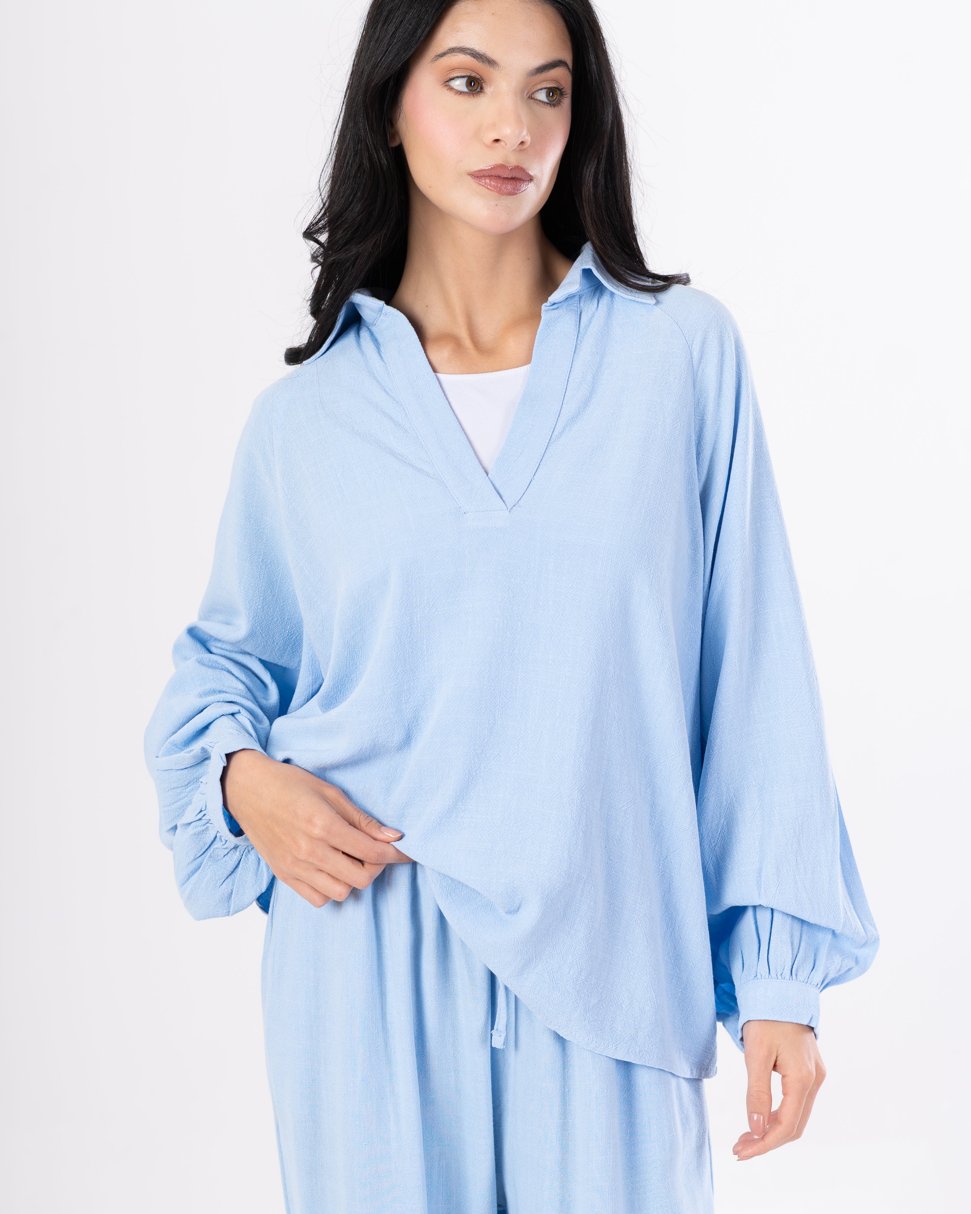 Plain Shirt – (V-Neck) With Wide Sleeves