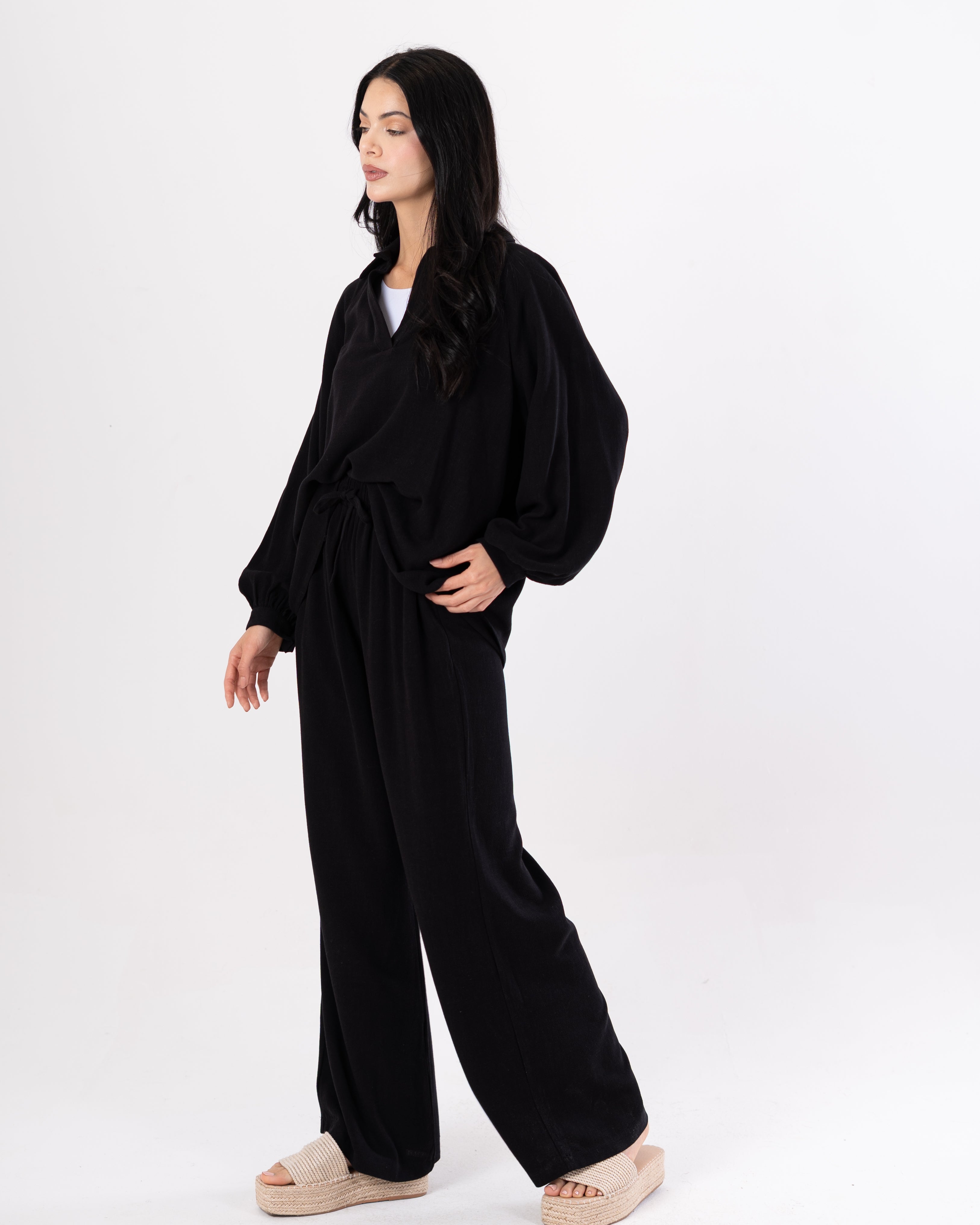 Plain Shirt – (V-Neck) With Wide Sleeves
