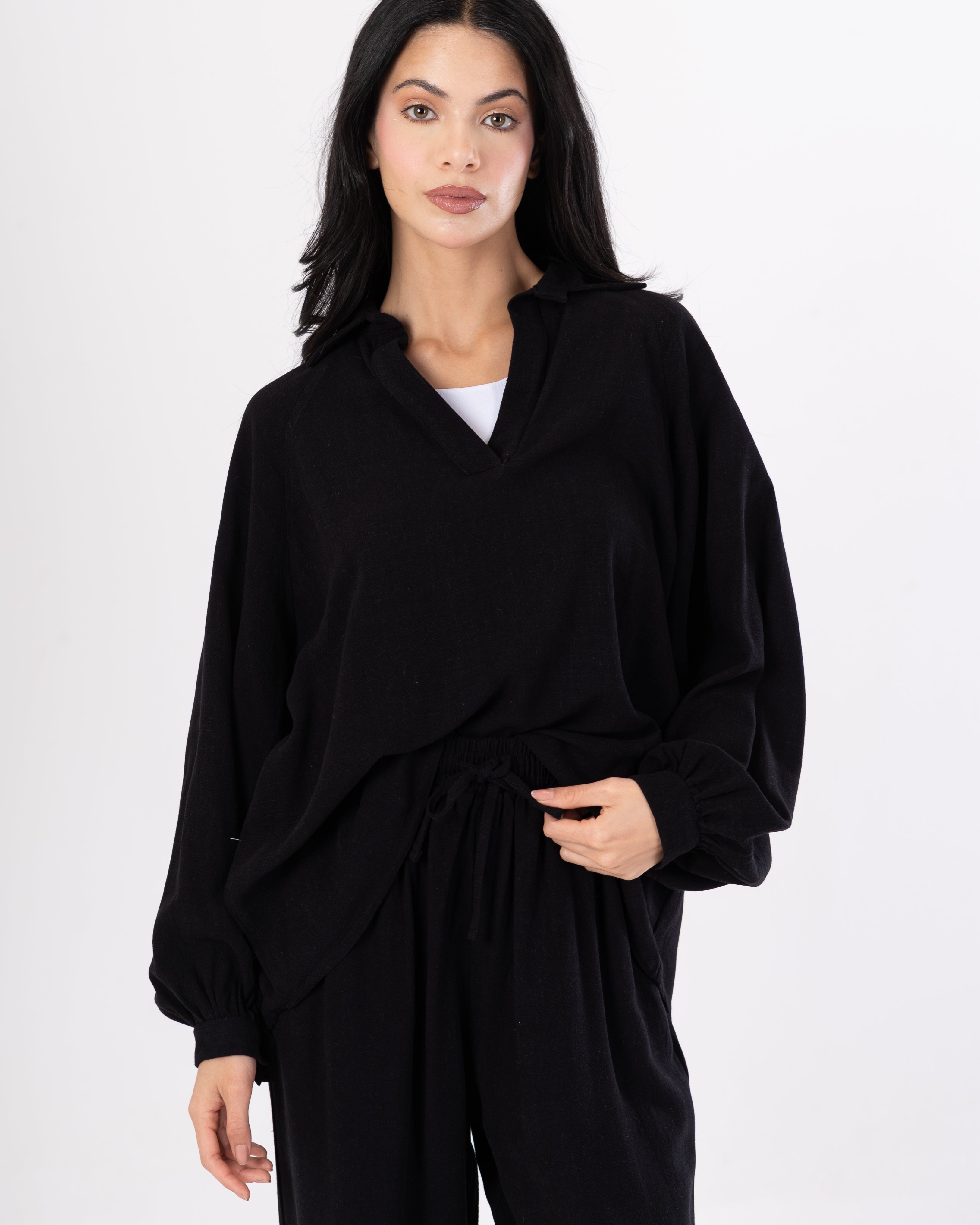 Plain Shirt – (V-Neck) With Wide Sleeves