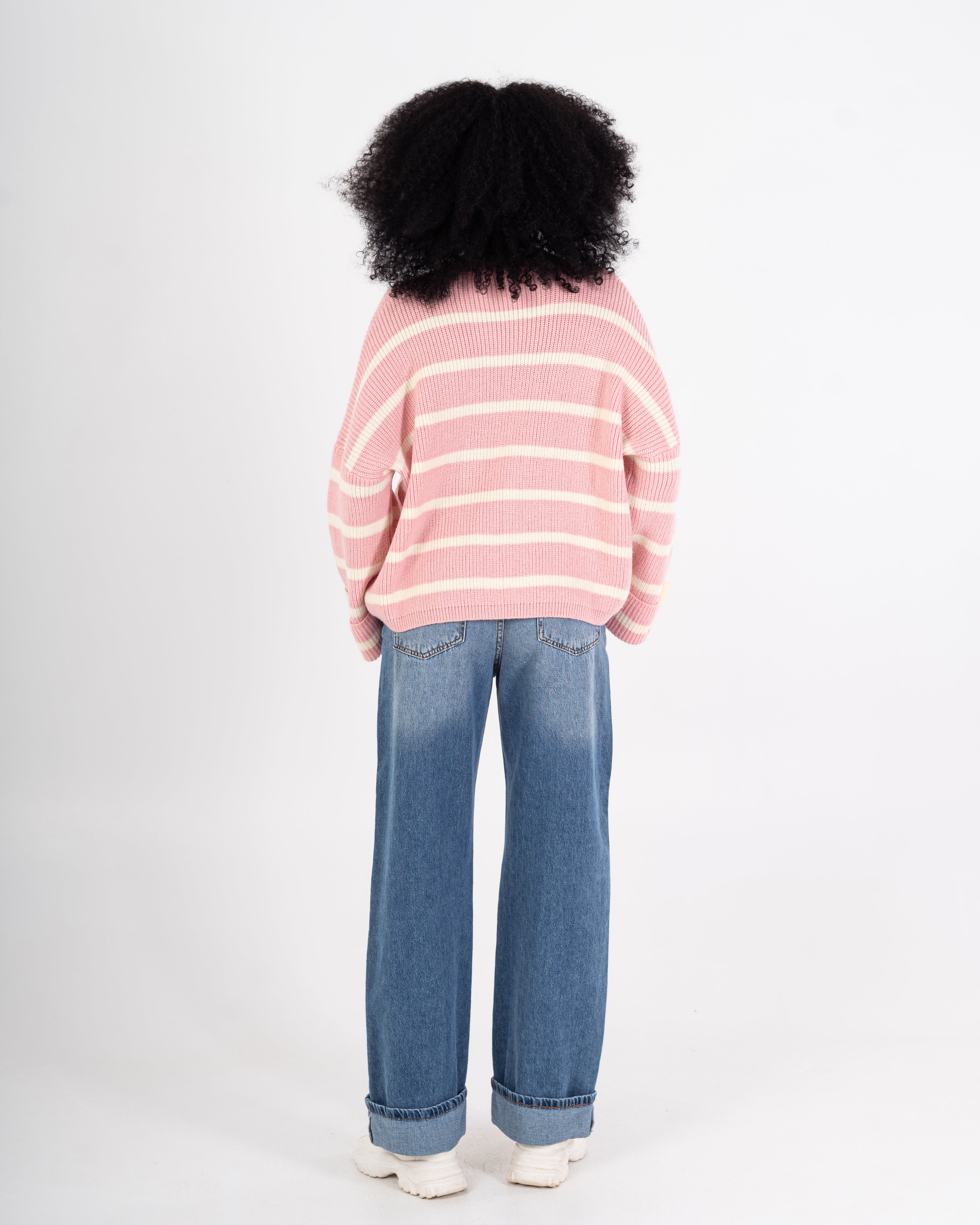 Knitwear Pullover – Striped (Buttoned Sleeves)