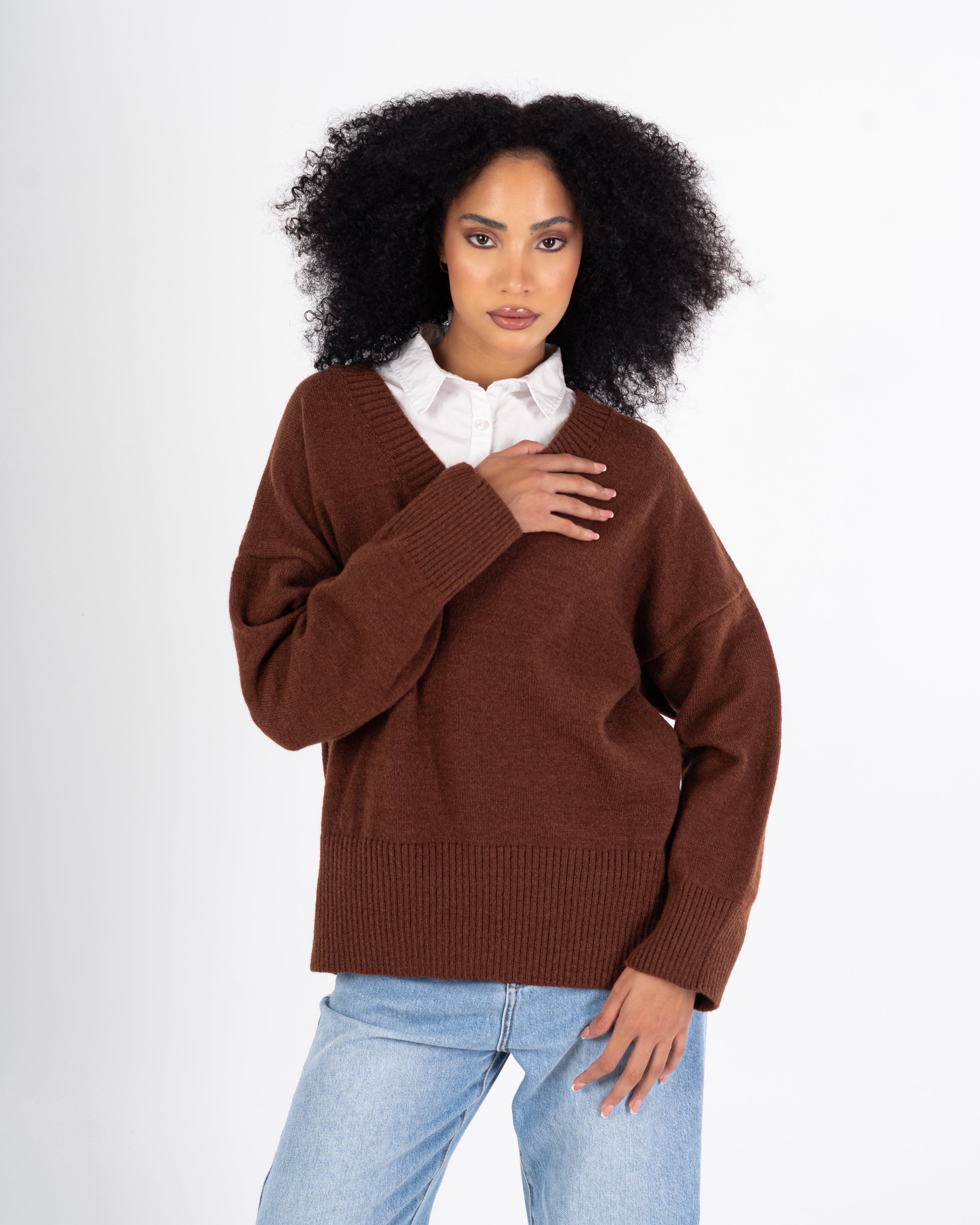 Knitwear Pullover – Plain (V-Neck)