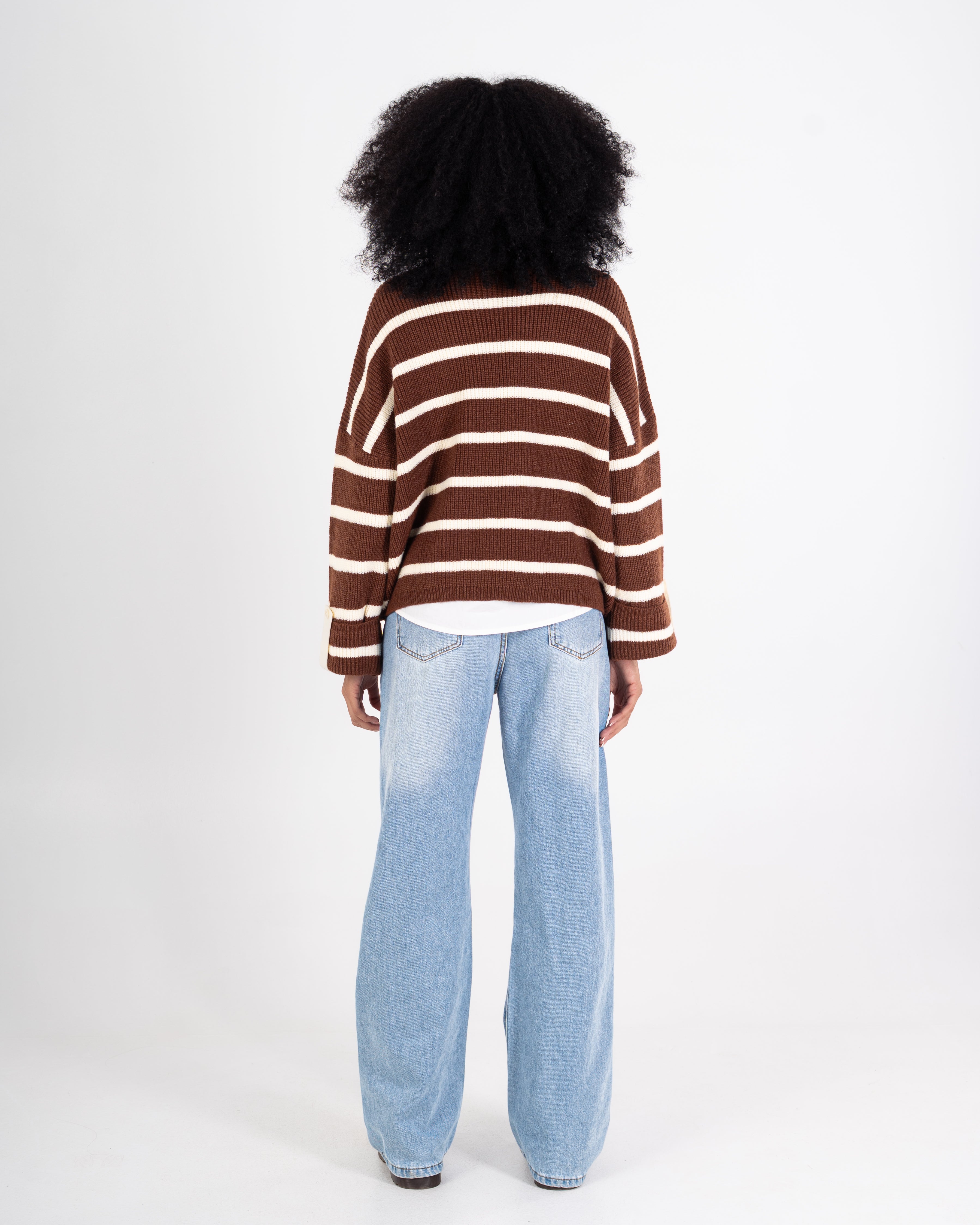 Knitwear Pullover – Striped (Buttoned Sleeves)