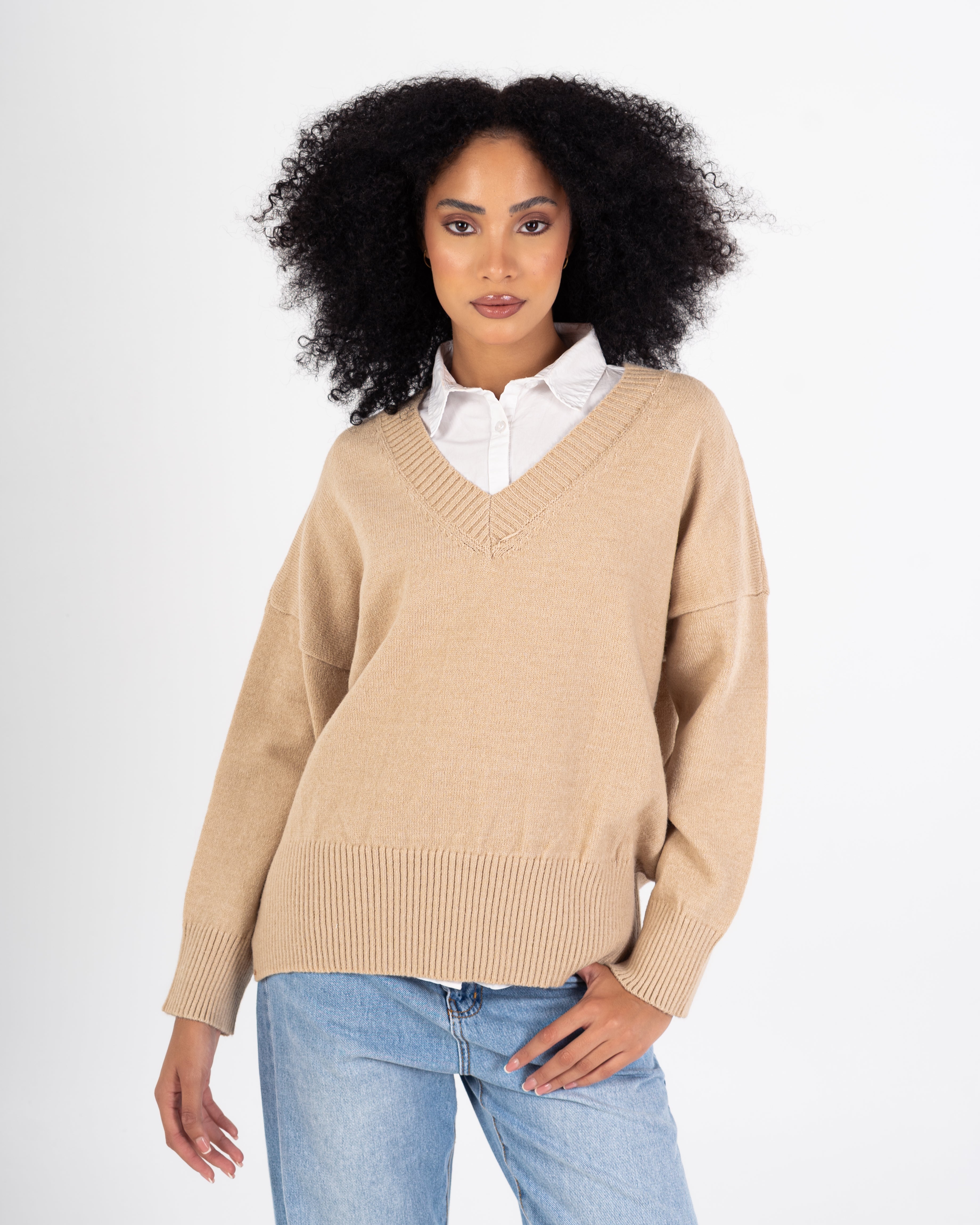 Knitwear Pullover – Plain (V-Neck)