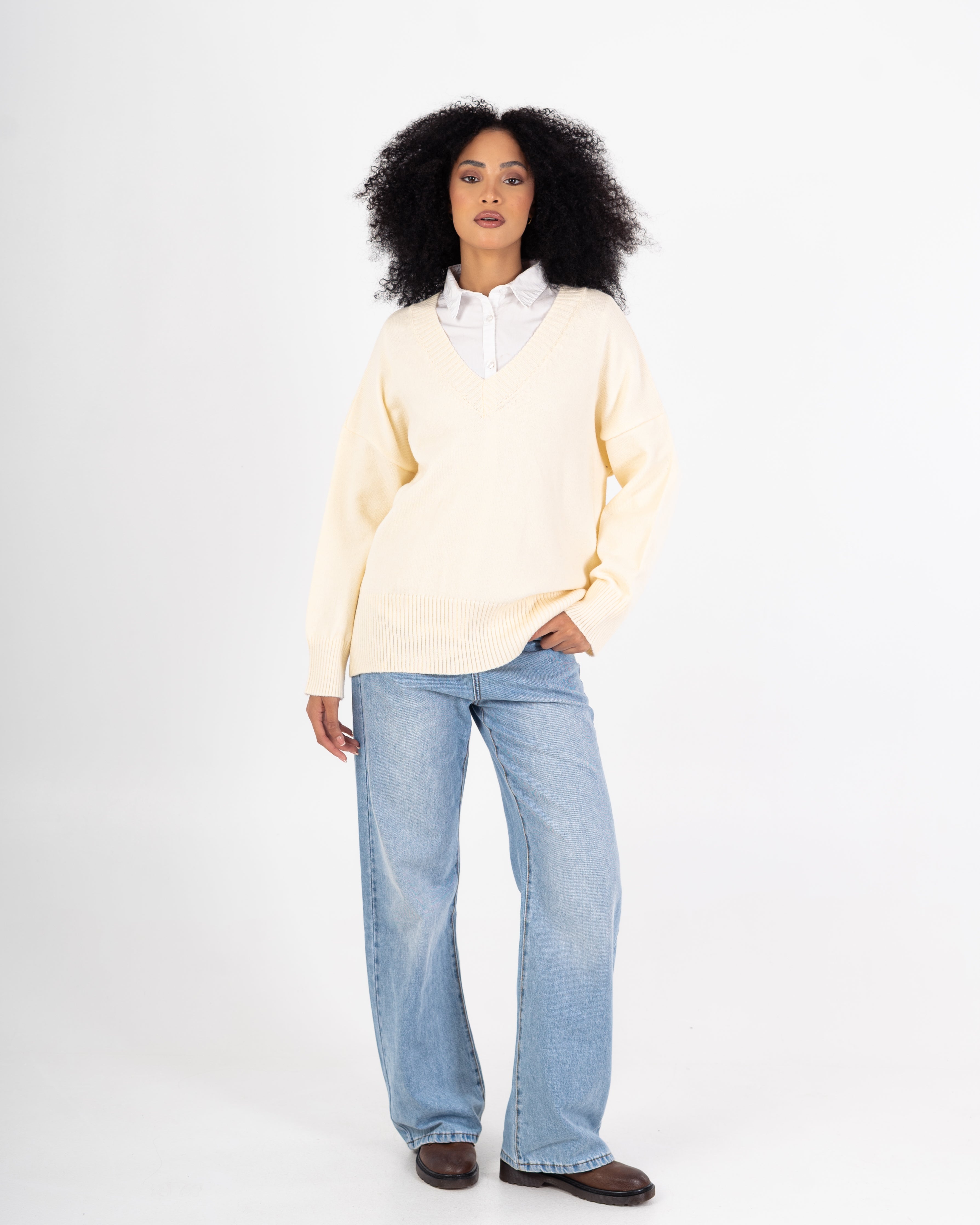 Knitwear Pullover – Plain (V-Neck)