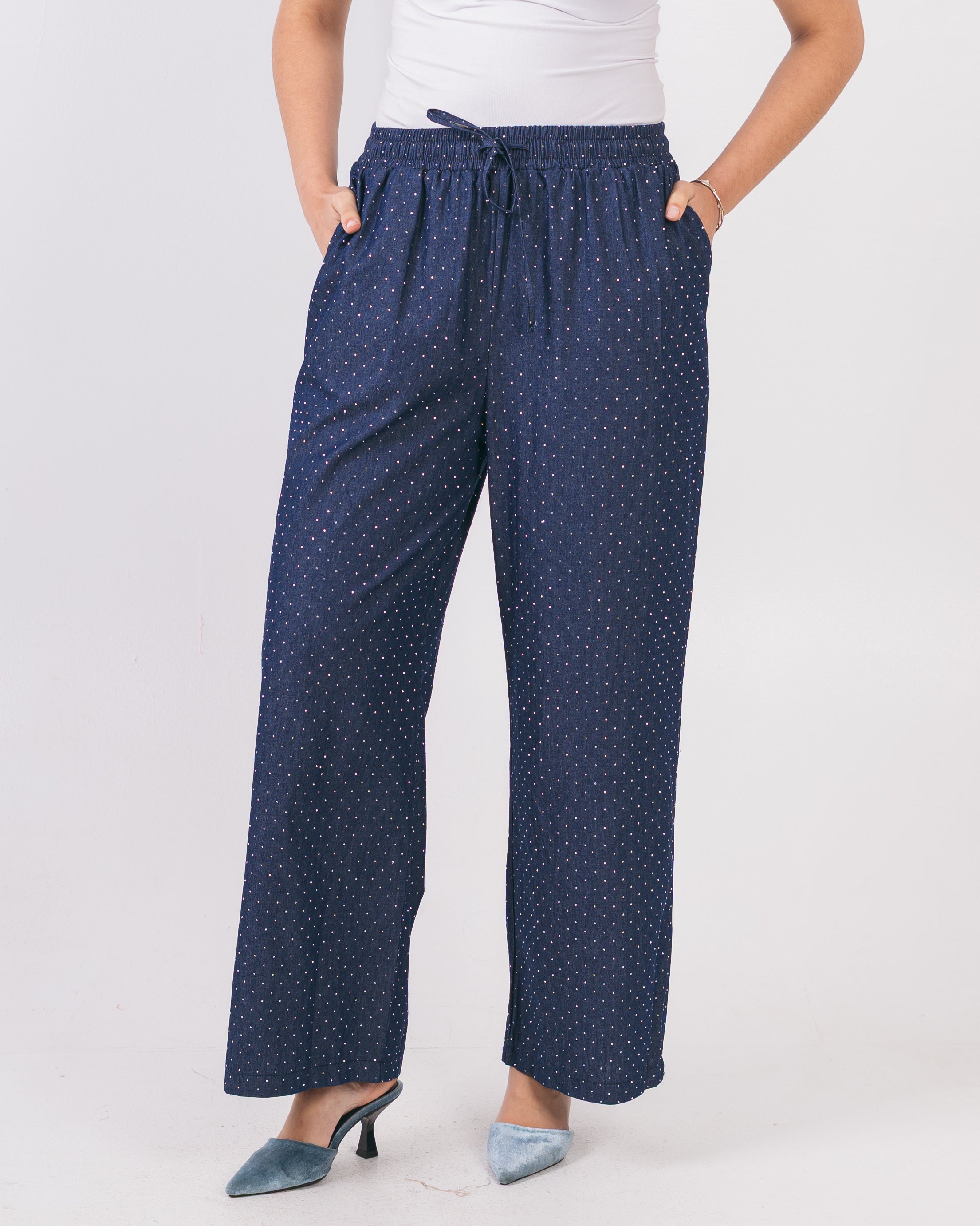 Drawstring Trouser - With Shiny Beads