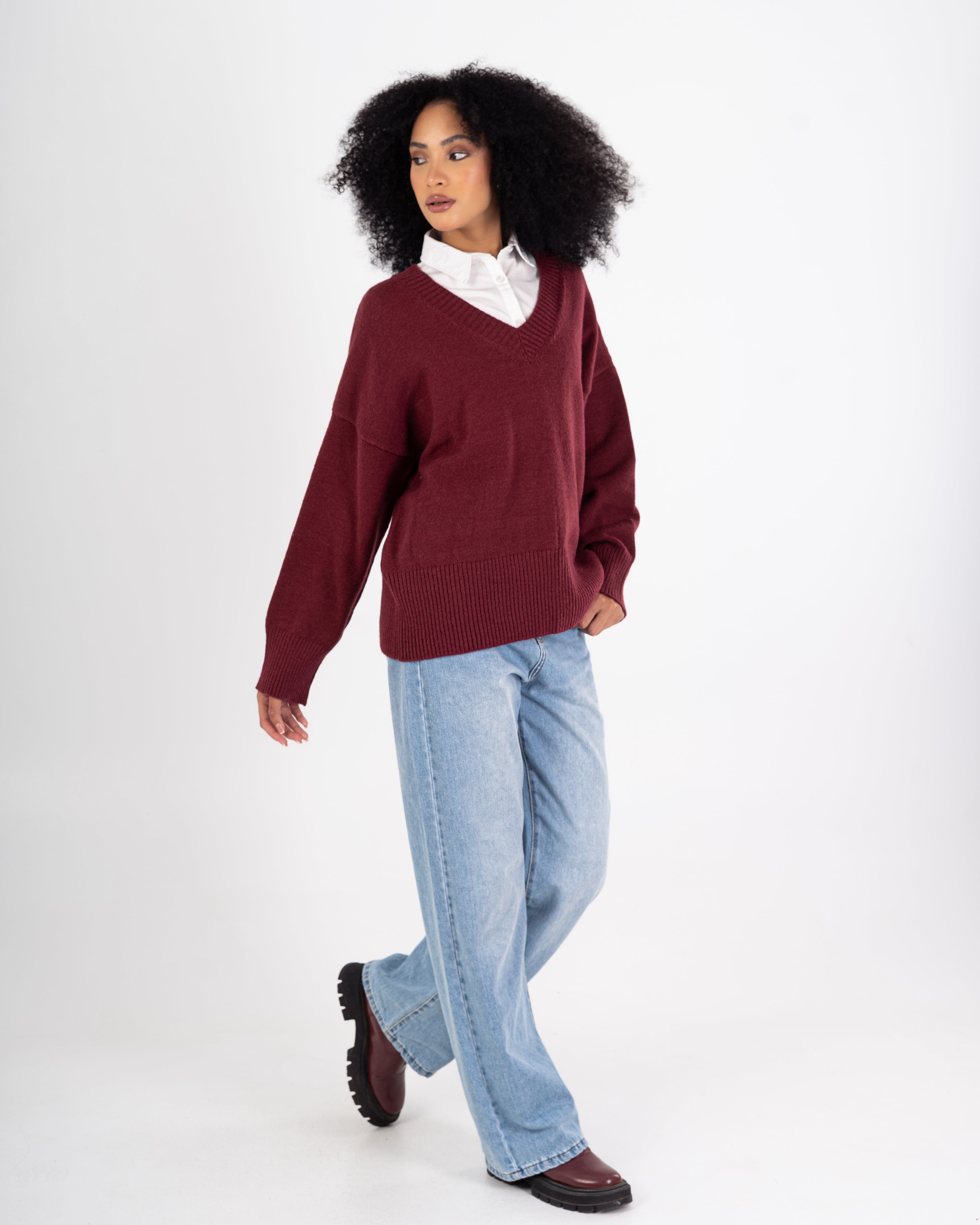 Knitwear Pullover – Plain (V-Neck)