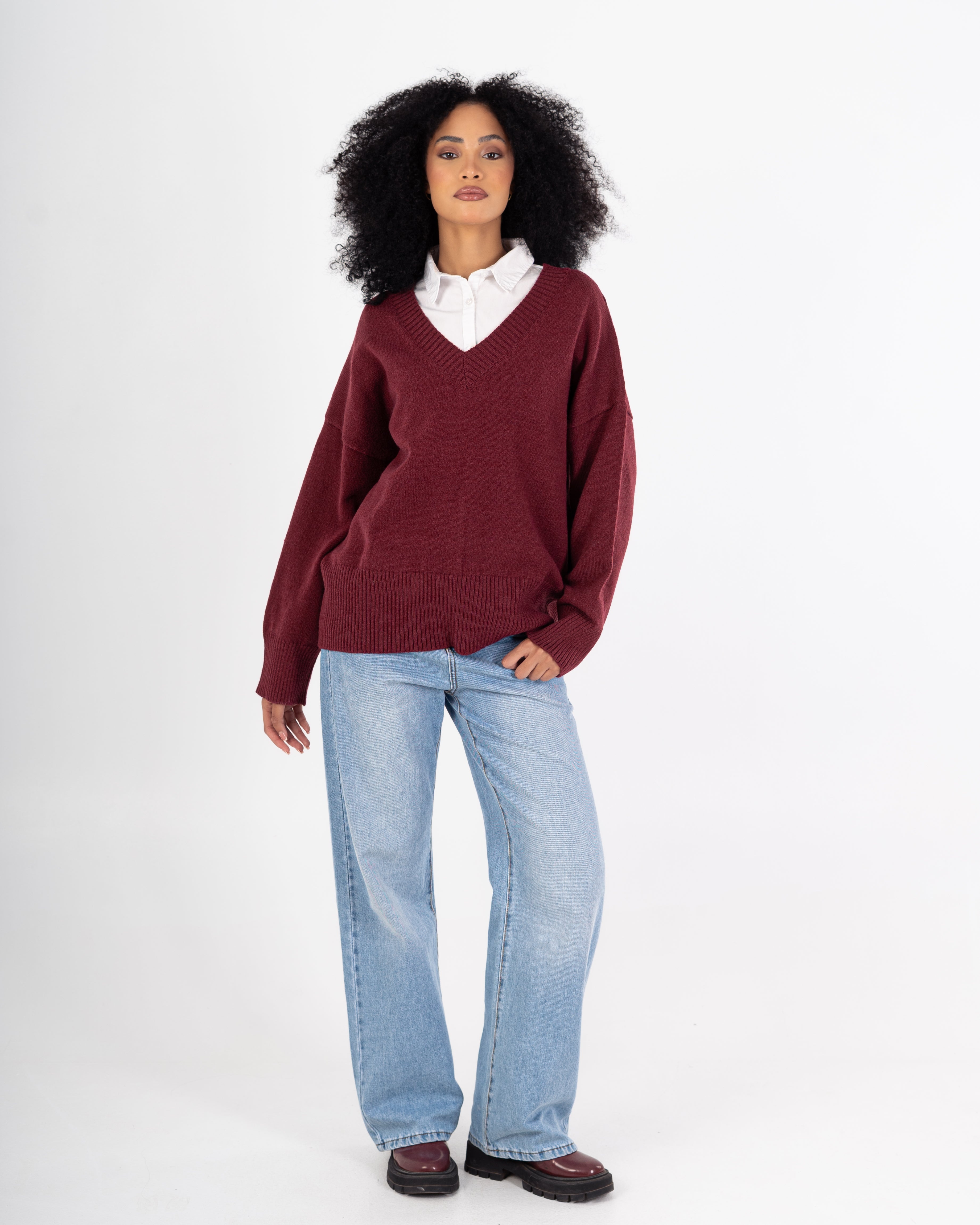 Knitwear Pullover – Plain (V-Neck)