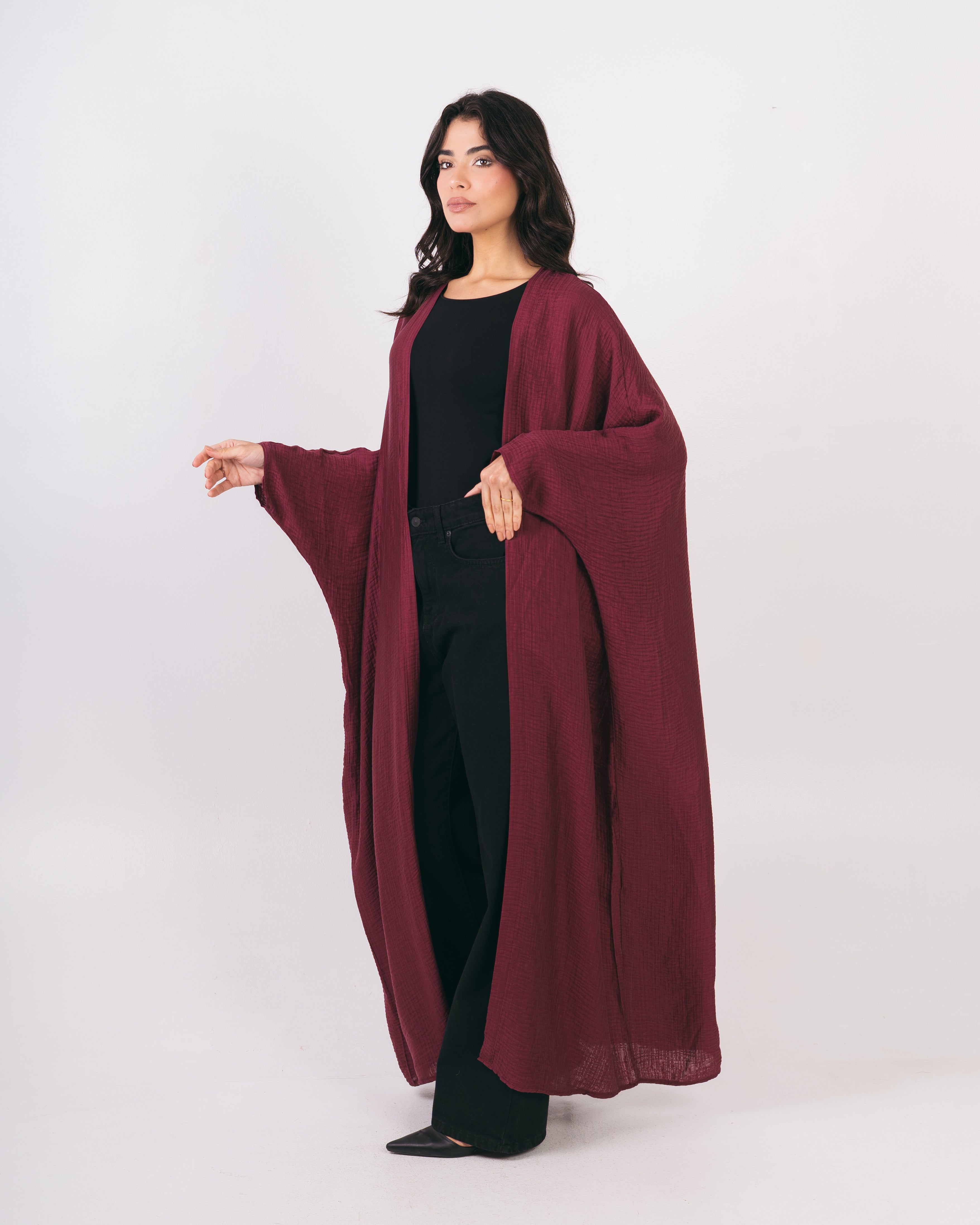 كيمونو طويل سادة - ملون