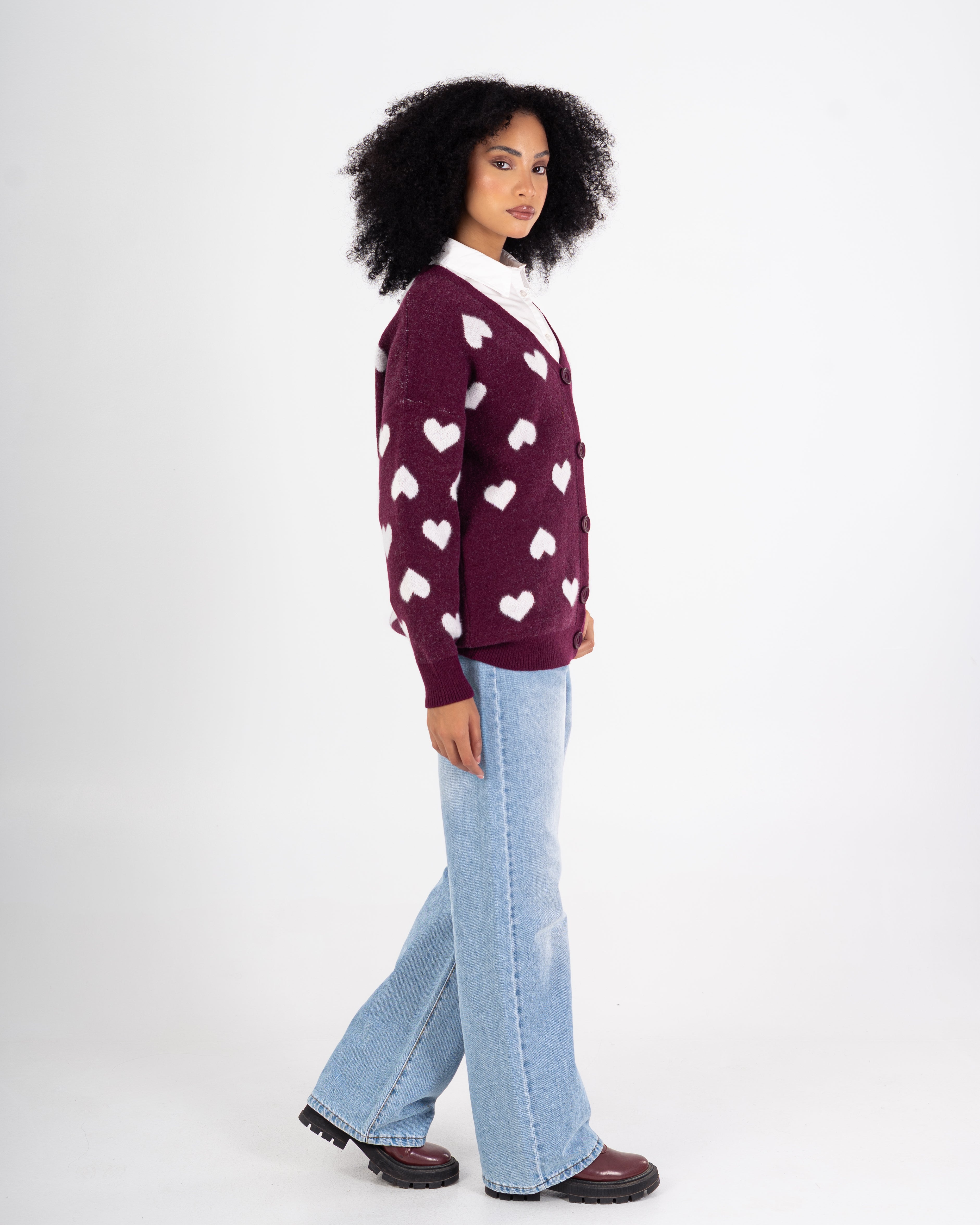 Knitwear Cardigan – Heart Pattern