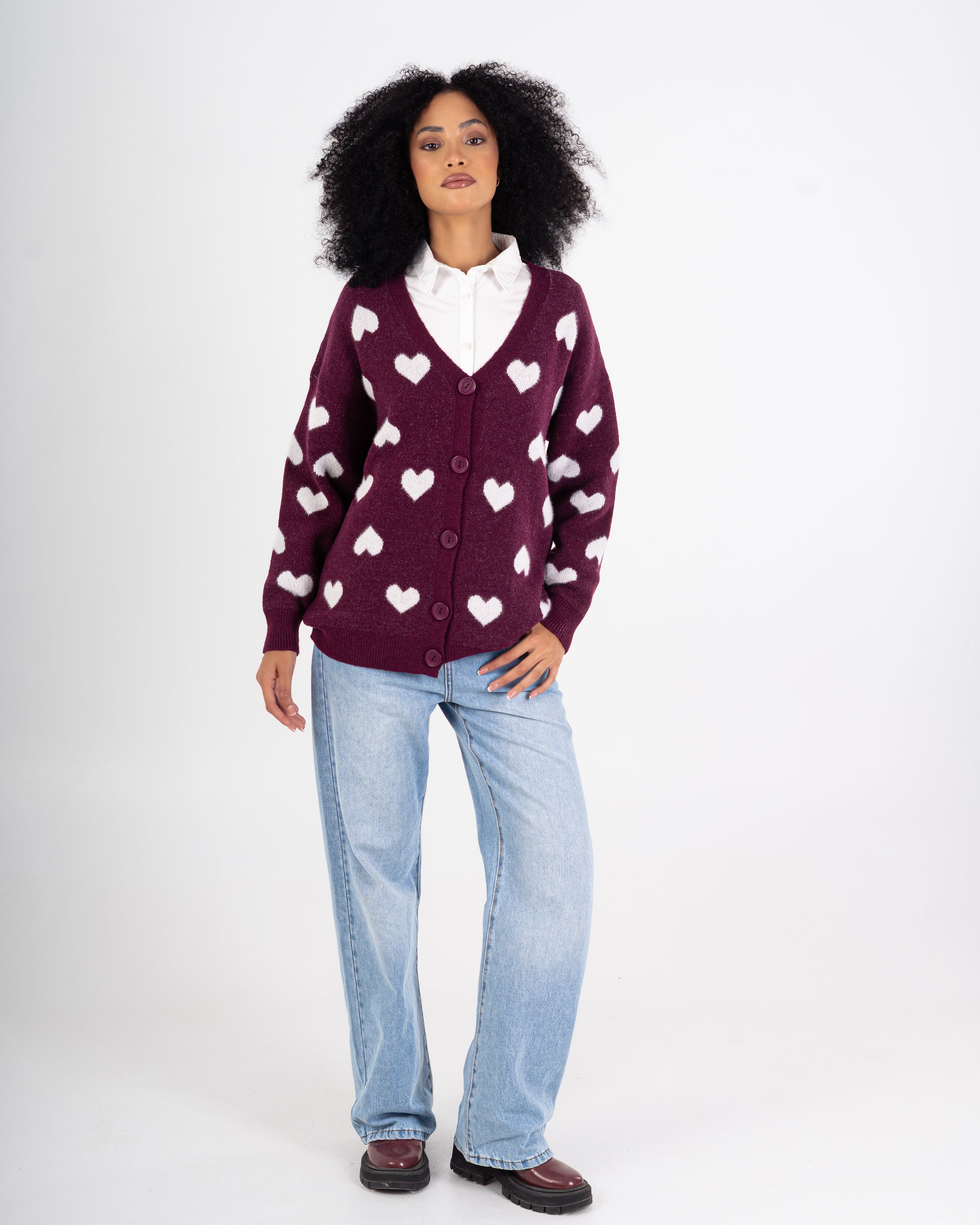 Knitwear Cardigan – Heart Pattern