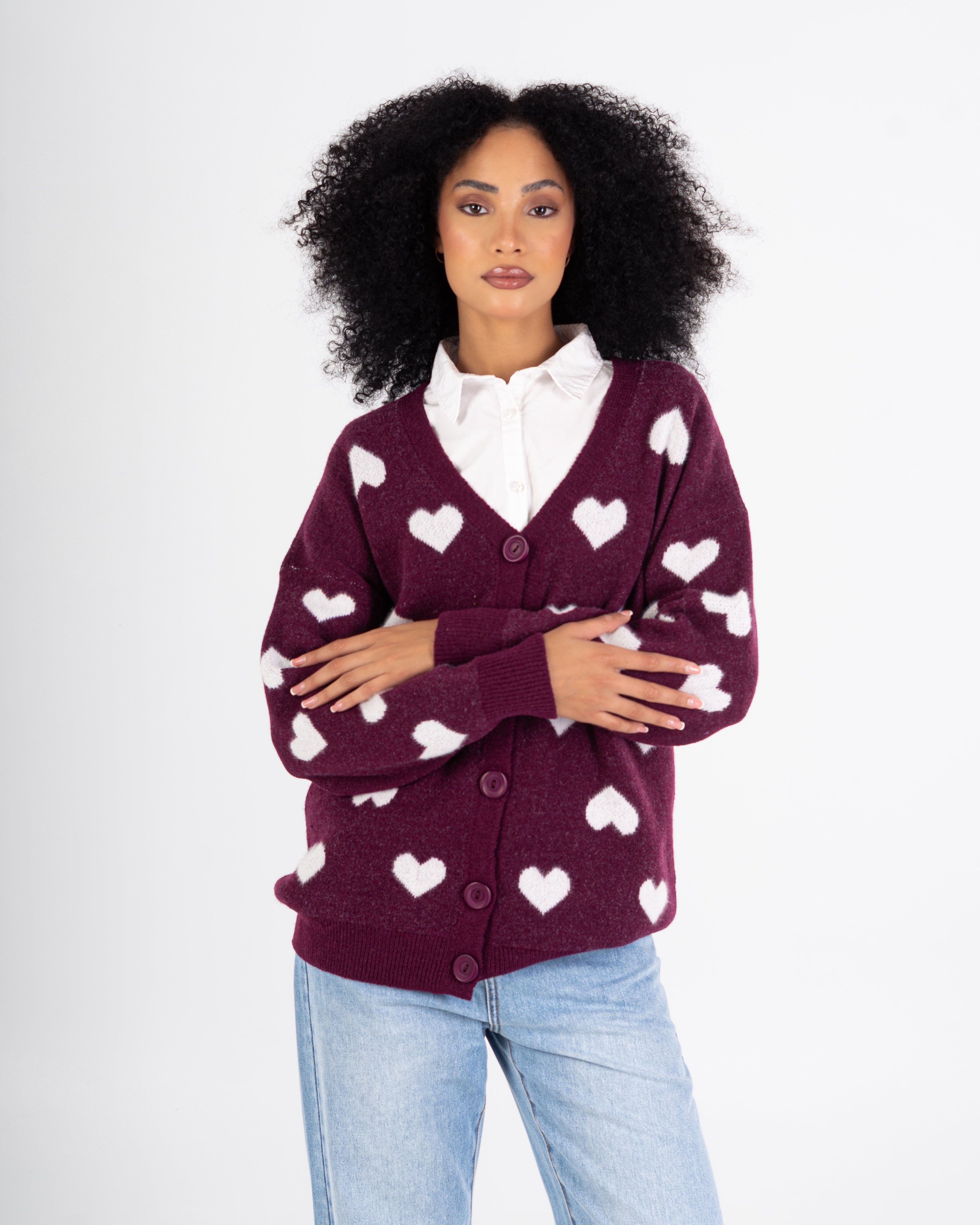 Knitwear Cardigan – Heart Pattern