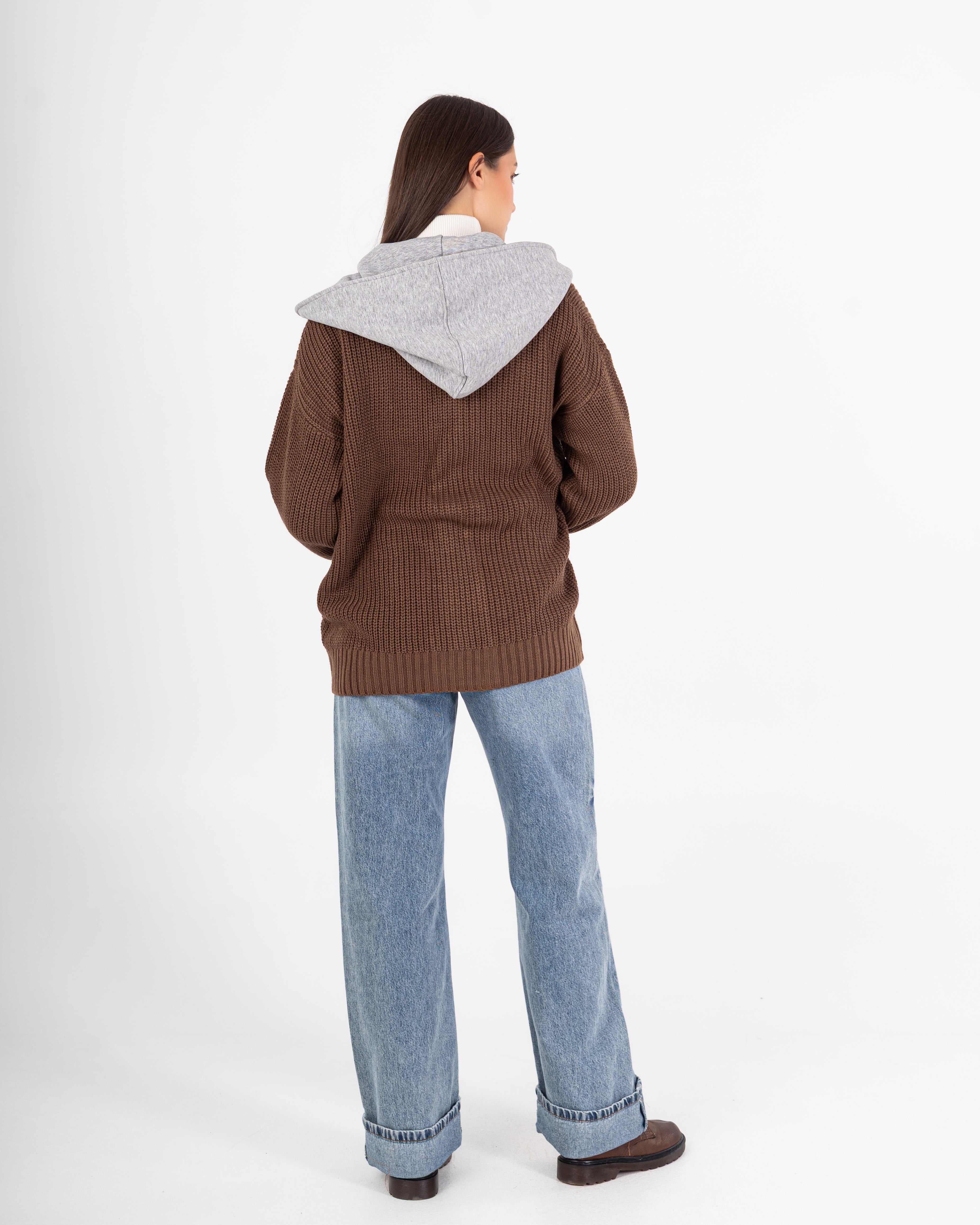 Knitwear Cardigan – Buttoned With Hoodie