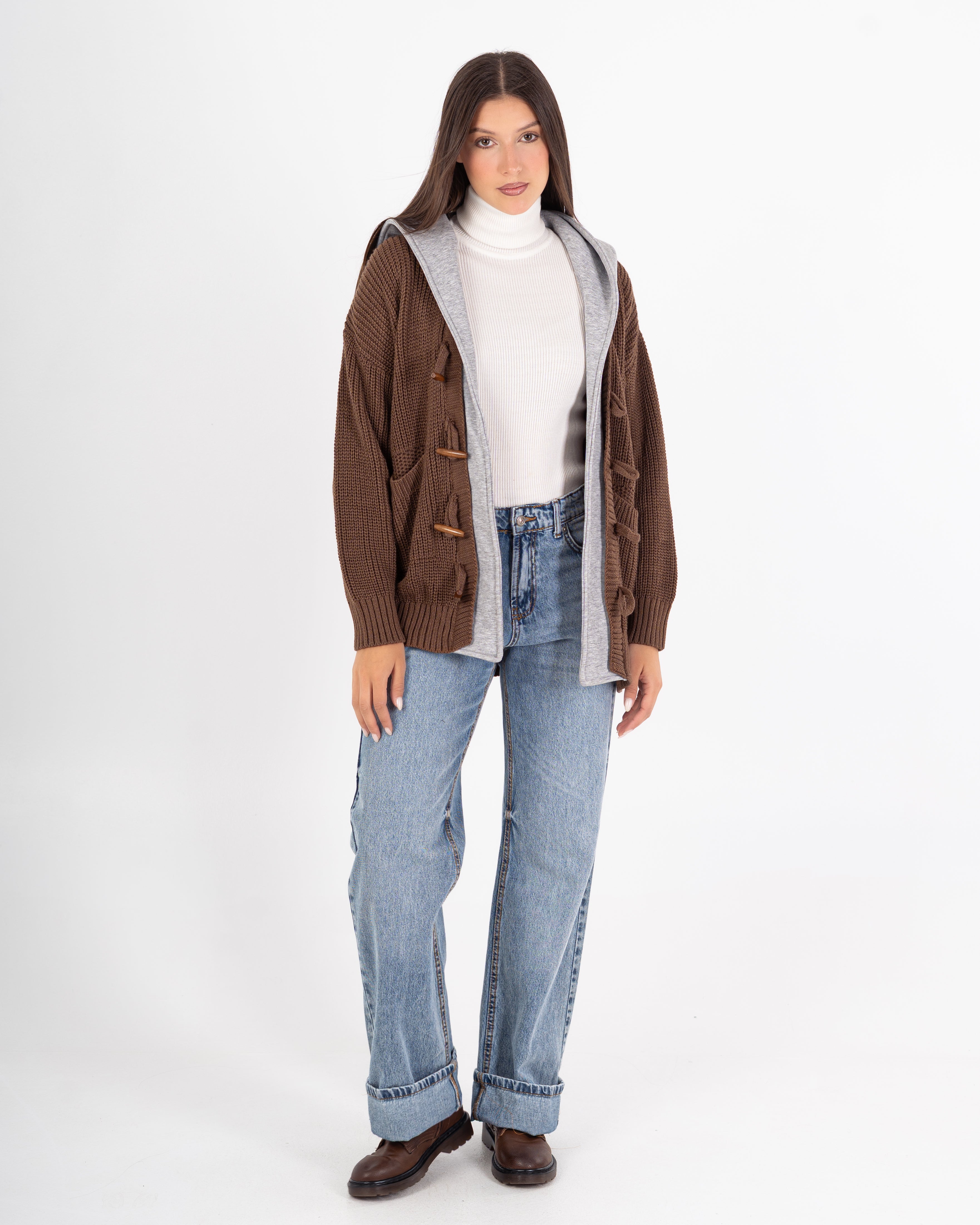 Knitwear Cardigan – Buttoned With Hoodie